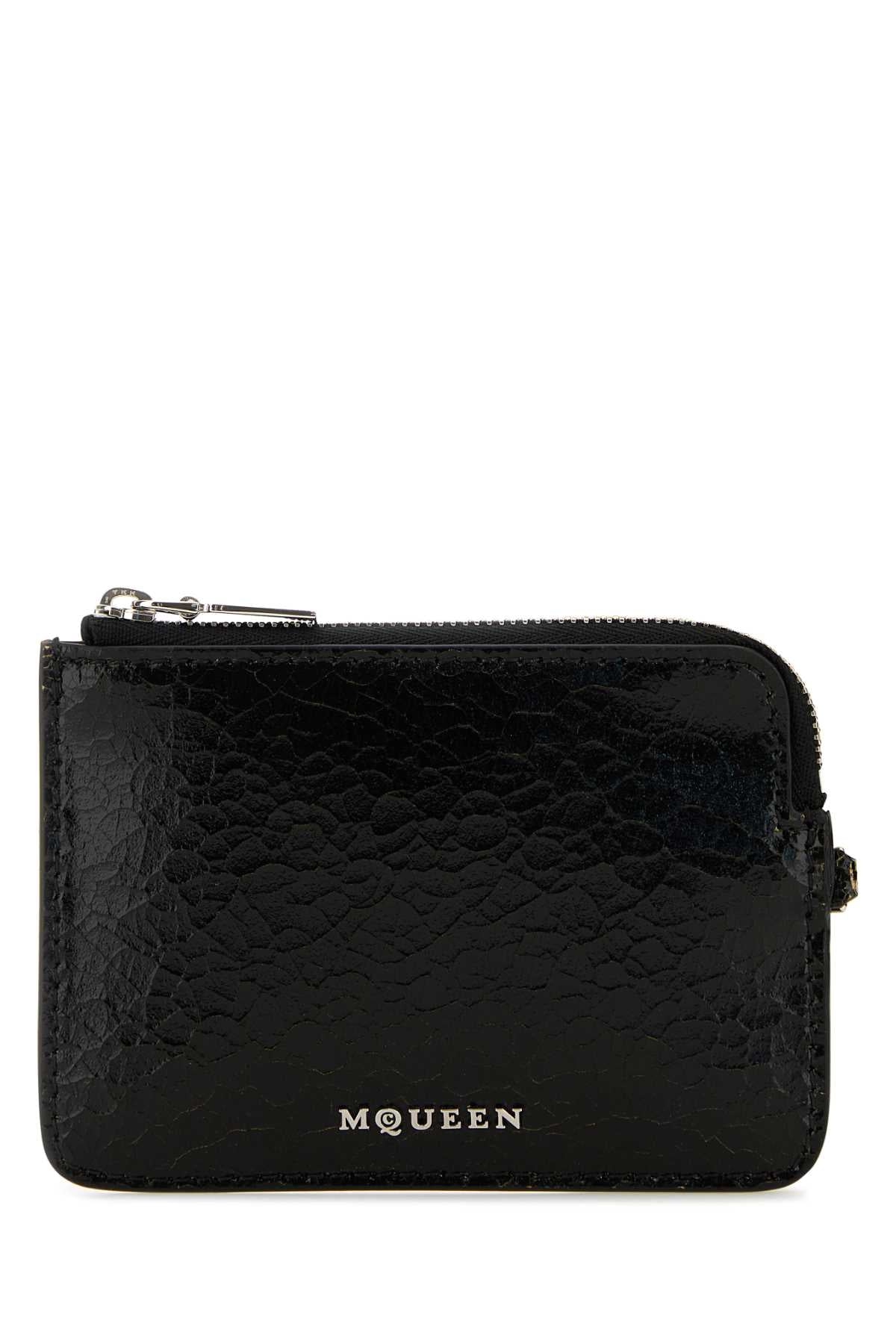 Alexander Mcqueen Men Black Leather Card Holder by Luosophy