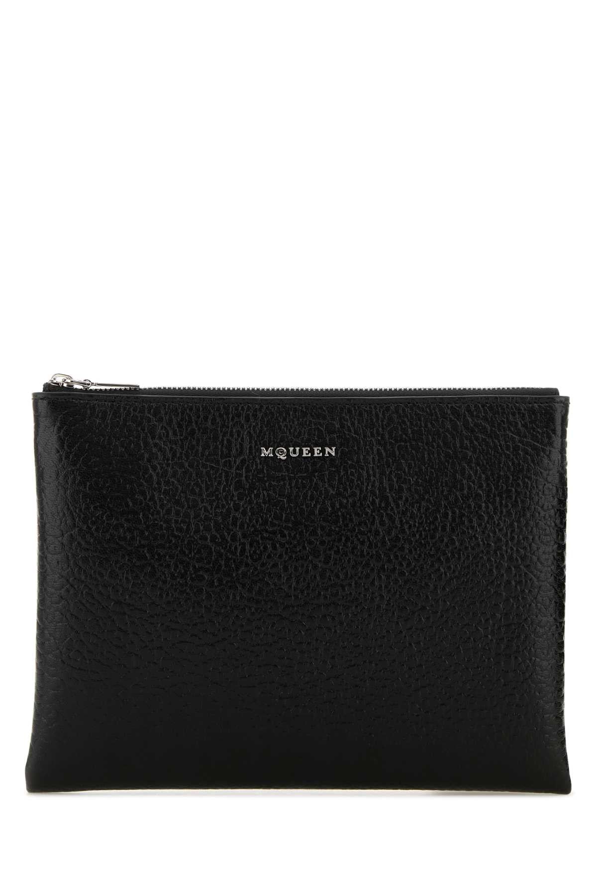 Alexander Mcqueen Women Black Leather Pouch DestGlow