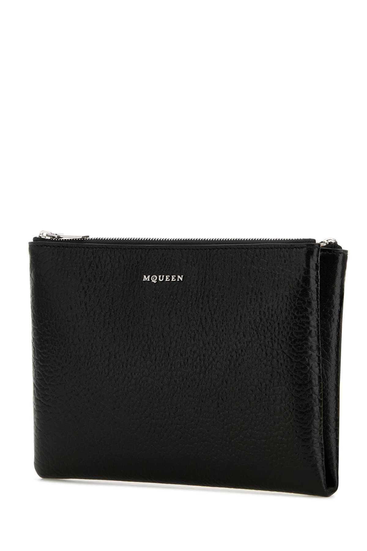 Alexander Mcqueen Women Black Leather Pouch DestGlow