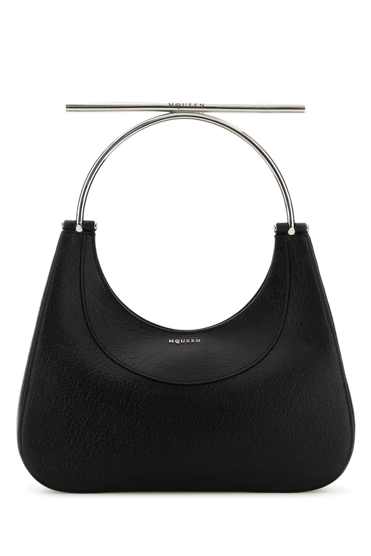 Alexander Mcqueen Women Black Leather Cross-Bar Handbag DestGlow