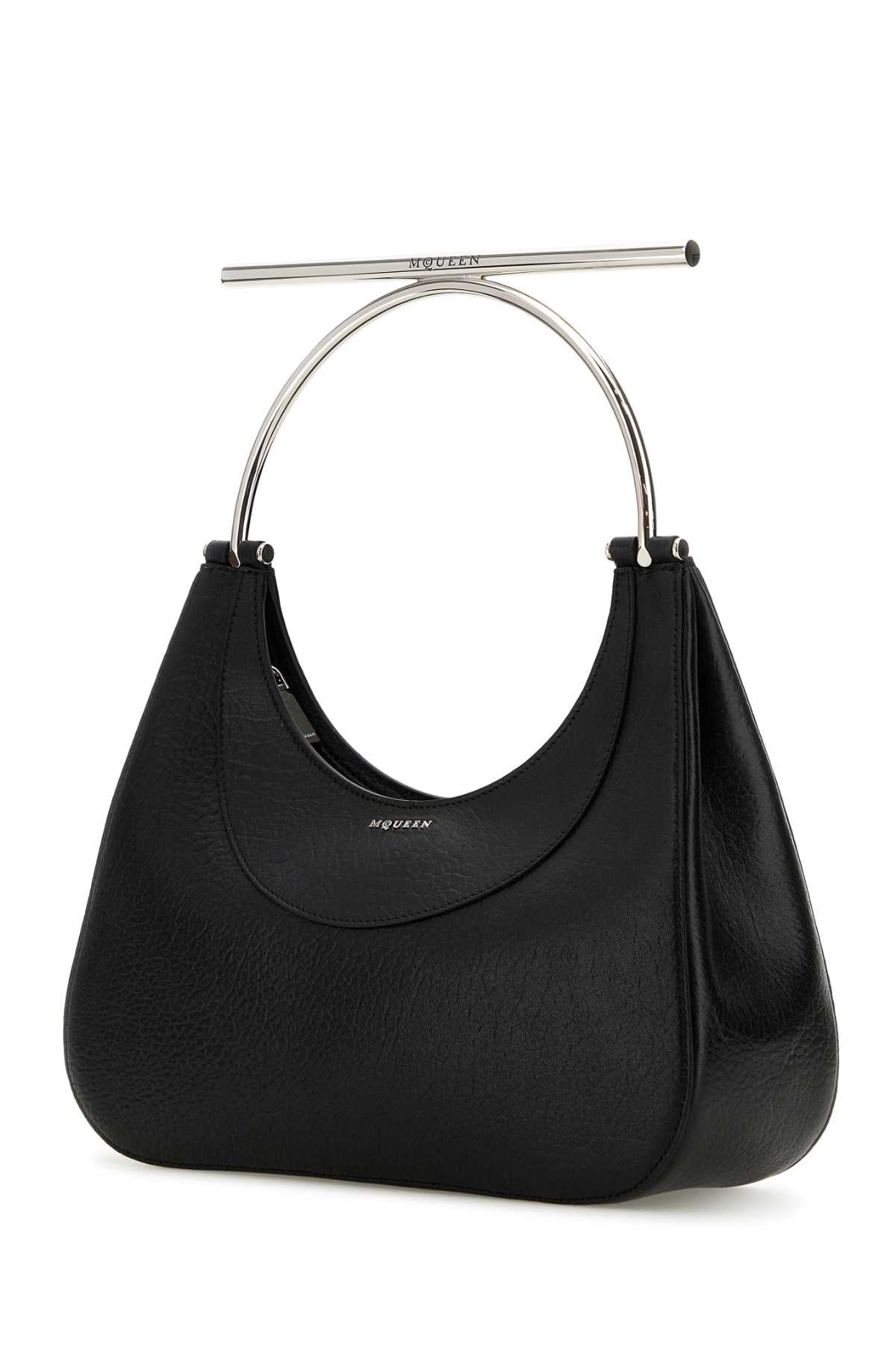 Alexander Mcqueen Women Black Leather Cross-Bar Handbag DestGlow