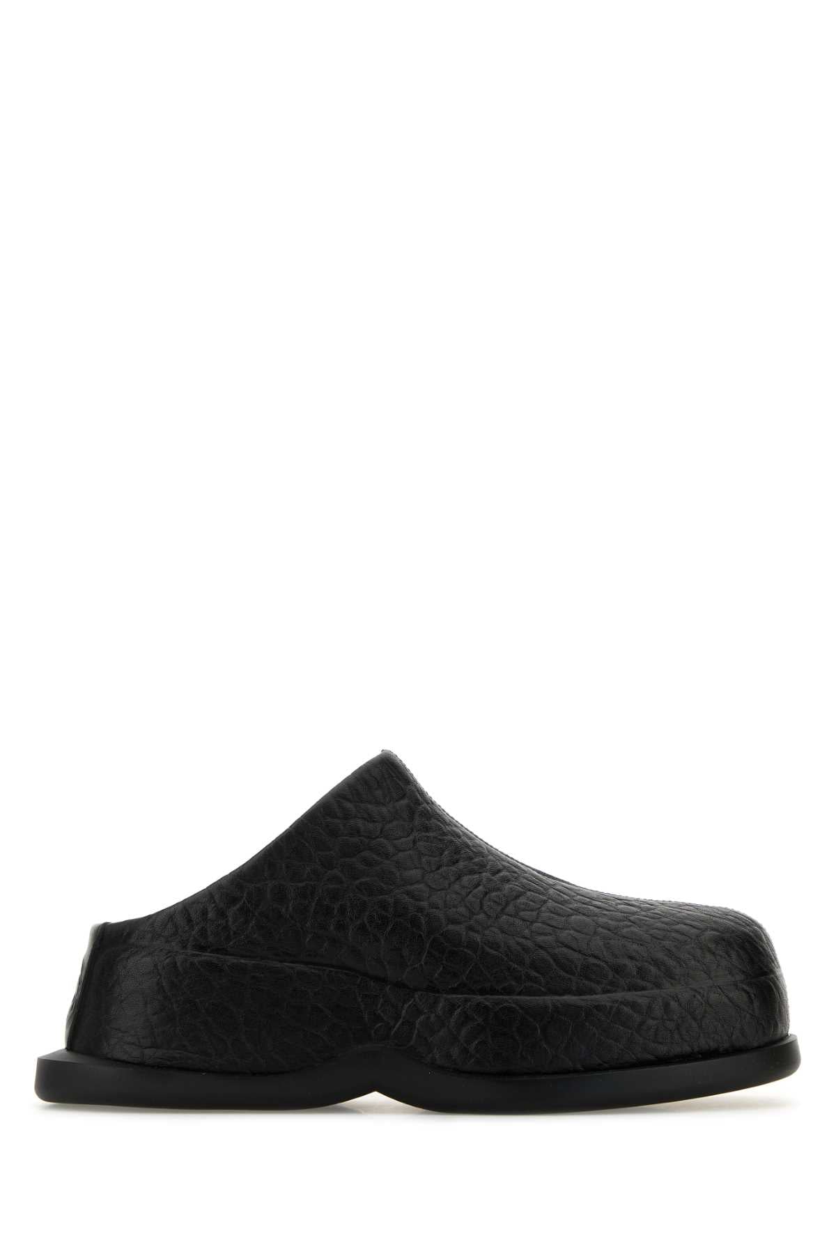 Alexander Mcqueen Women Black Leather Wave Slippers by Luosophy
