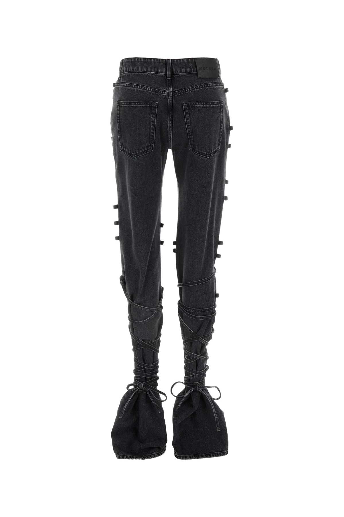Alexander Mcqueen Women Black Denim Jeans by Luosophy
