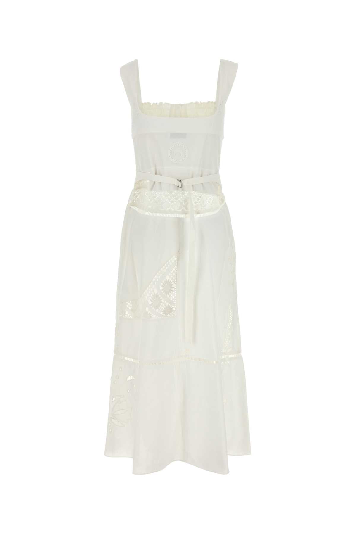 Marine Serre Women White Cotton Dress DestGlow