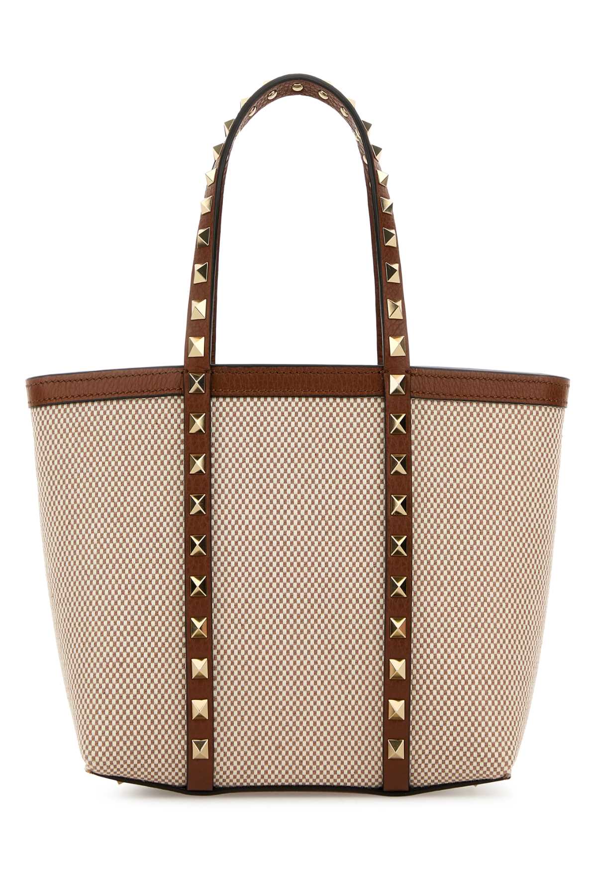 Valentino Garavani Women Two-Tone Canvas Medium Rockstud Handbag