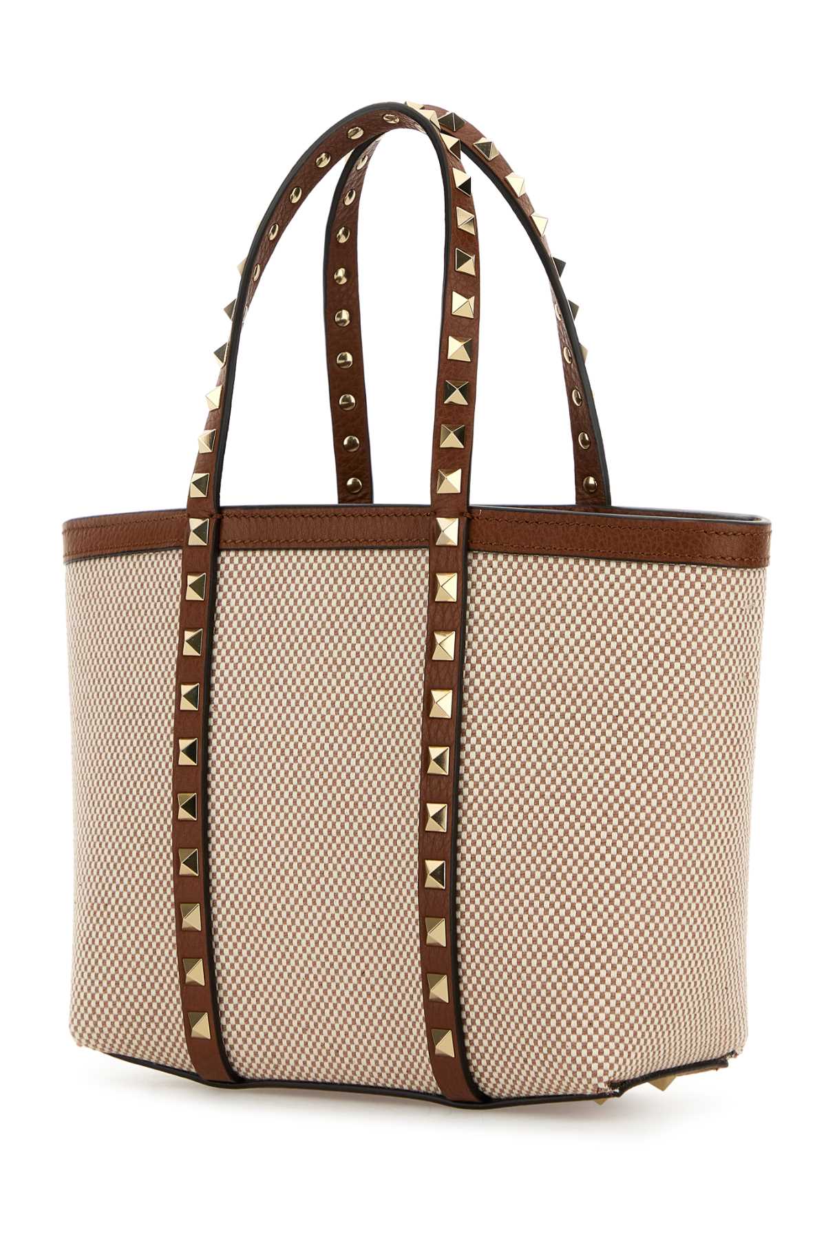 Valentino Garavani Women Two-Tone Canvas Medium Rockstud Handbag
