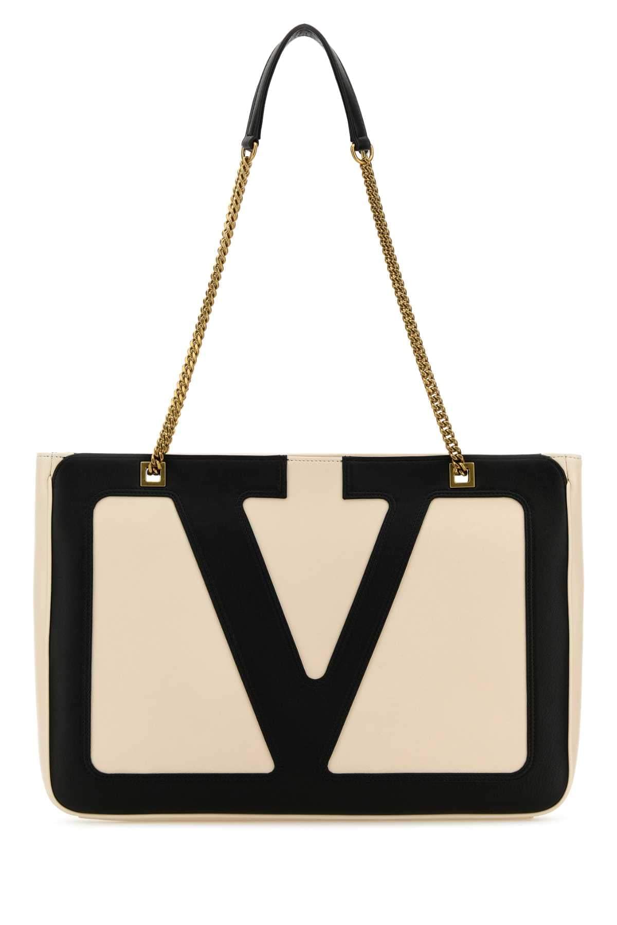 Valentino Garavani Women Sand Leather Medium Viva Superstar Shopping Bag DestGlow