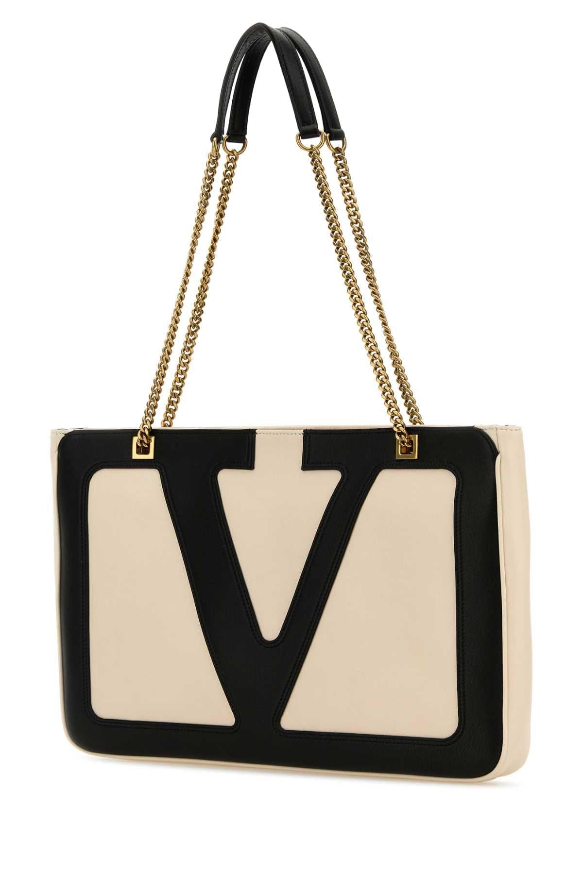 Valentino Garavani Women Sand Leather Medium Viva Superstar Shopping Bag DestGlow