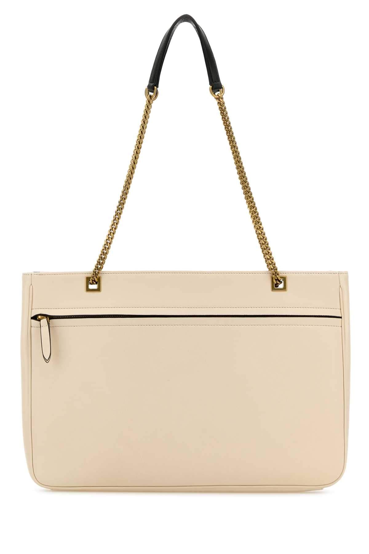 Valentino Garavani Women Sand Leather Medium Viva Superstar Shopping Bag DestGlow
