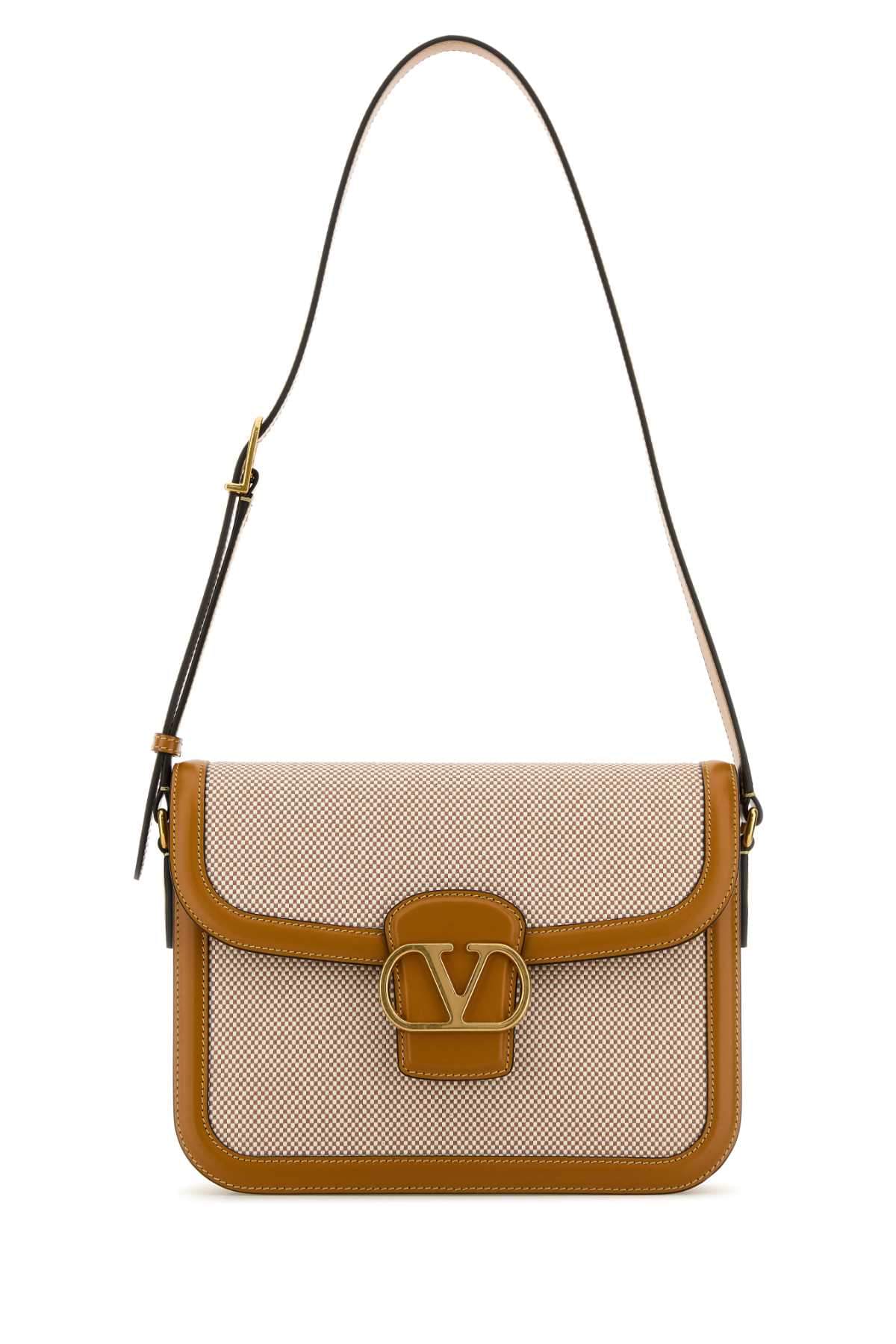 Valentino Garavani Women Two-Tone Canvas And Leather 9To5 Shoulder Bag DestGlow