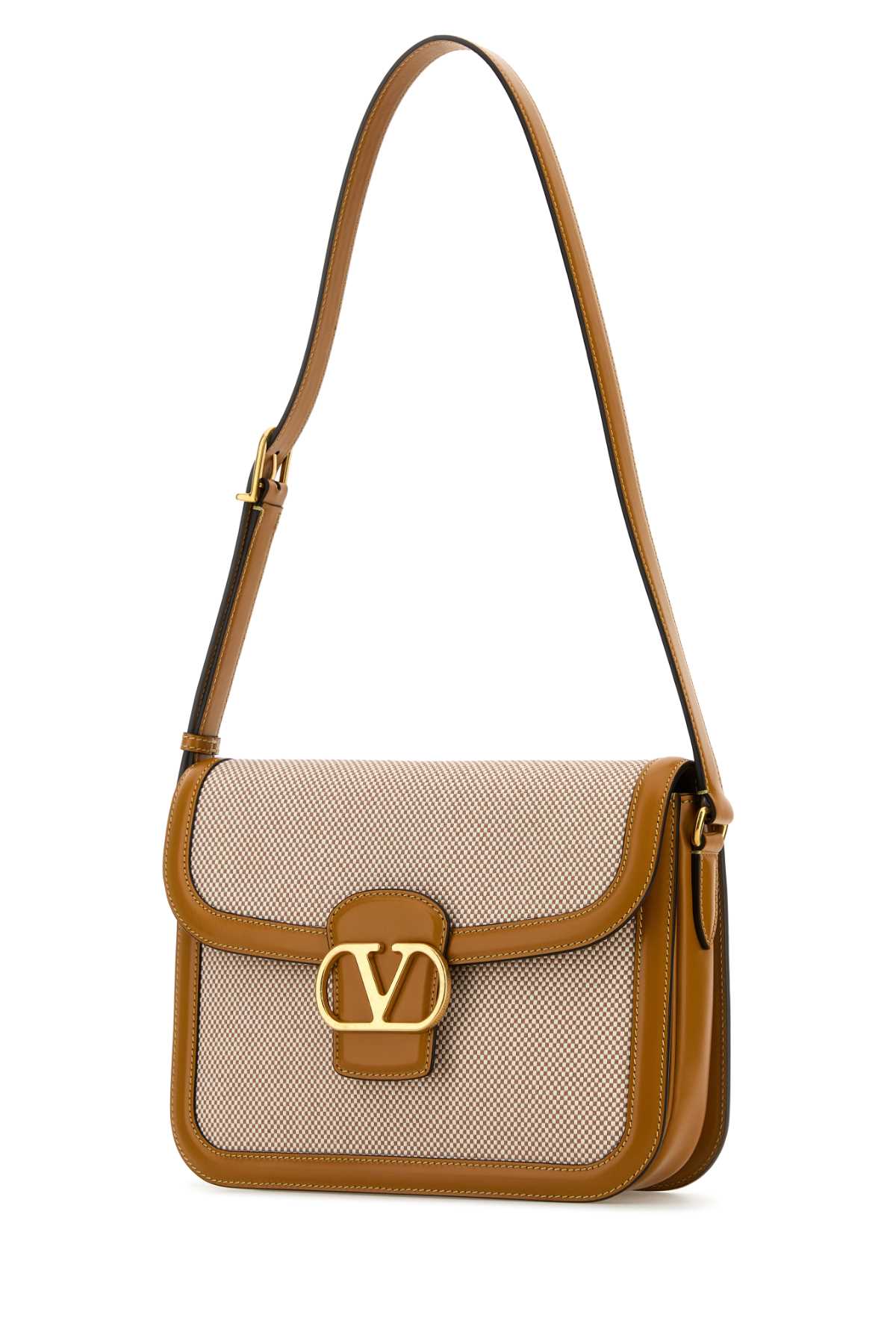 Valentino Garavani Women Two-Tone Canvas And Leather 9To5 Shoulder Bag