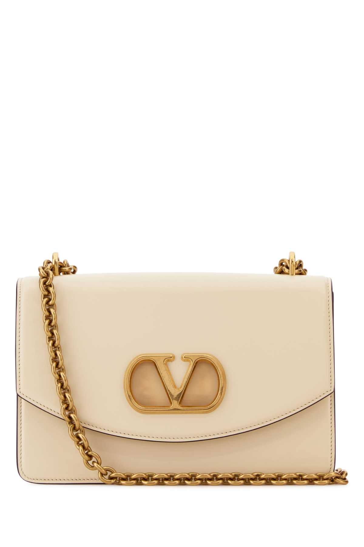 Valentino Garavani Women Ivory Leather Vain Shoulder Bag DestGlow