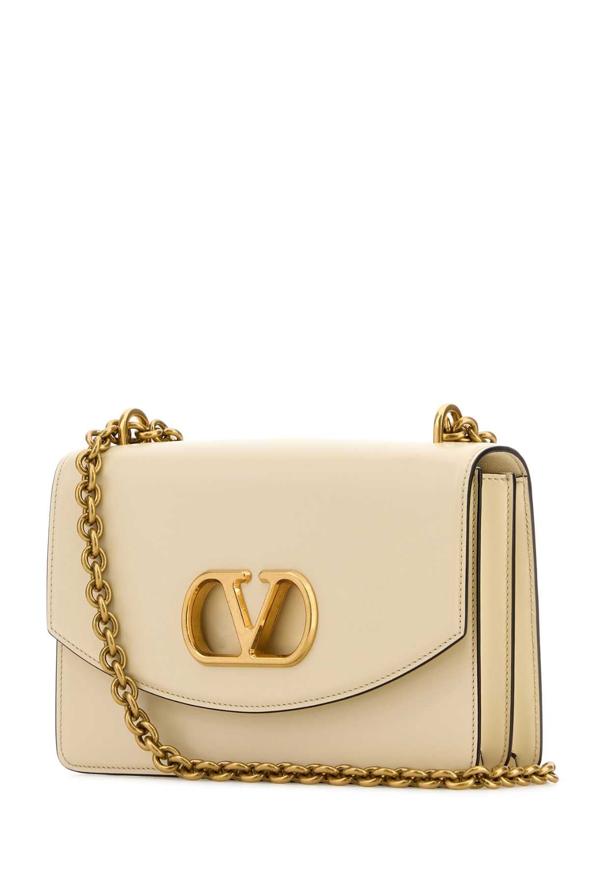 Valentino Garavani Women Ivory Leather Vain Shoulder Bag DestGlow