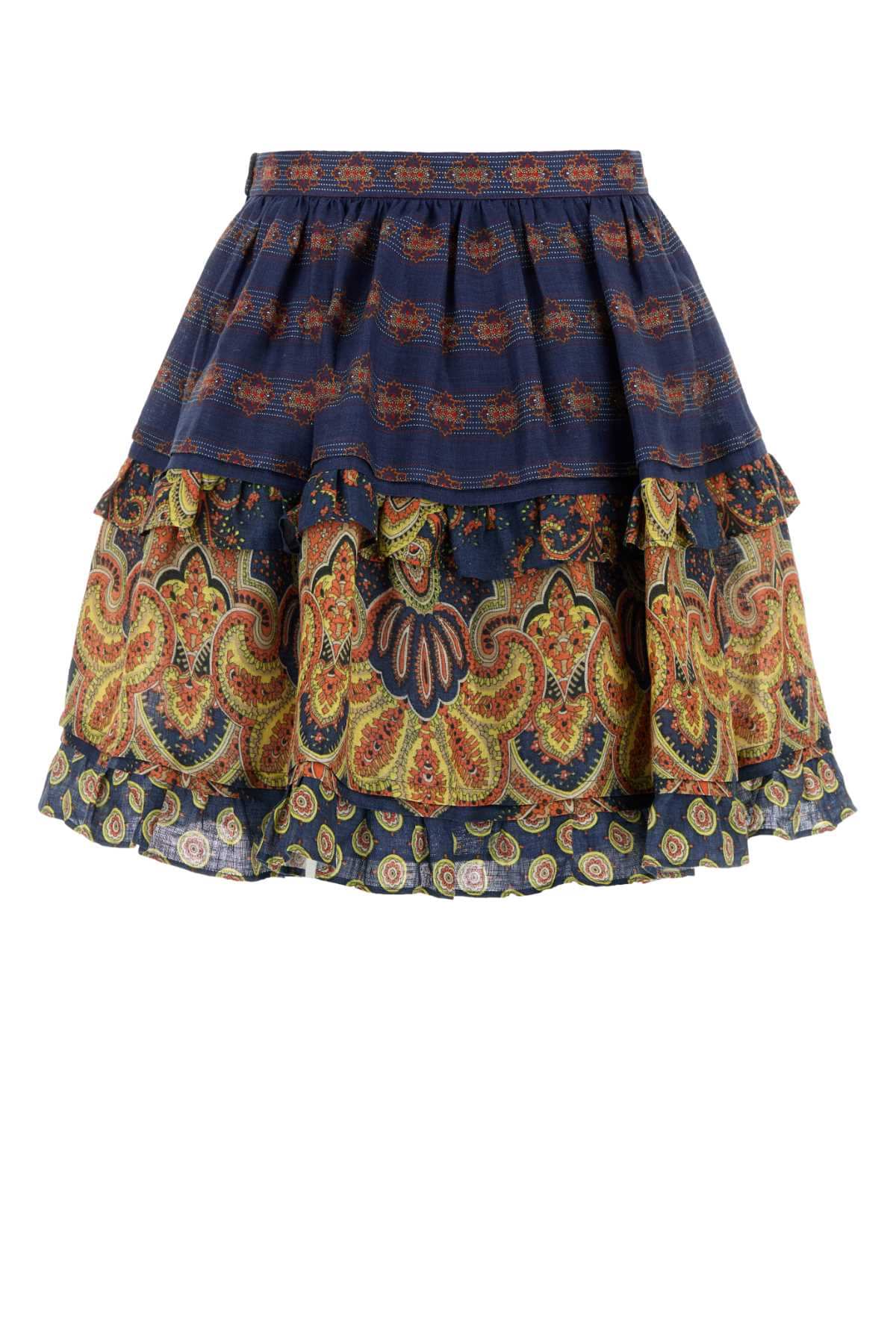 Valentino Garavani Women Printed Linen Skirt DestGlow