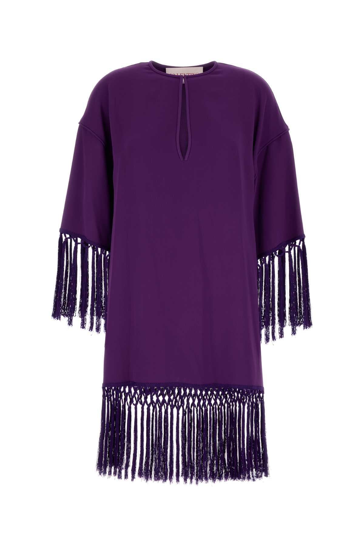 Valentino Garavani Women Purple Cady Dress DestGlow