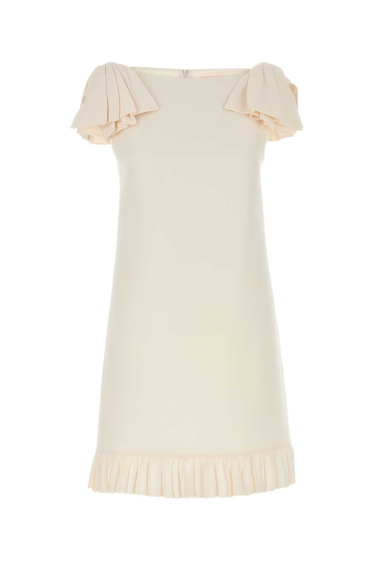 Valentino Garavani Women Ivory Wool Blend Dress DestGlow