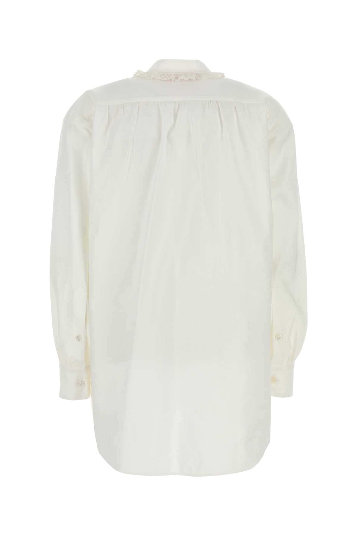 Valentino Garavani Women White Cotton Blend Blouse DestGlow