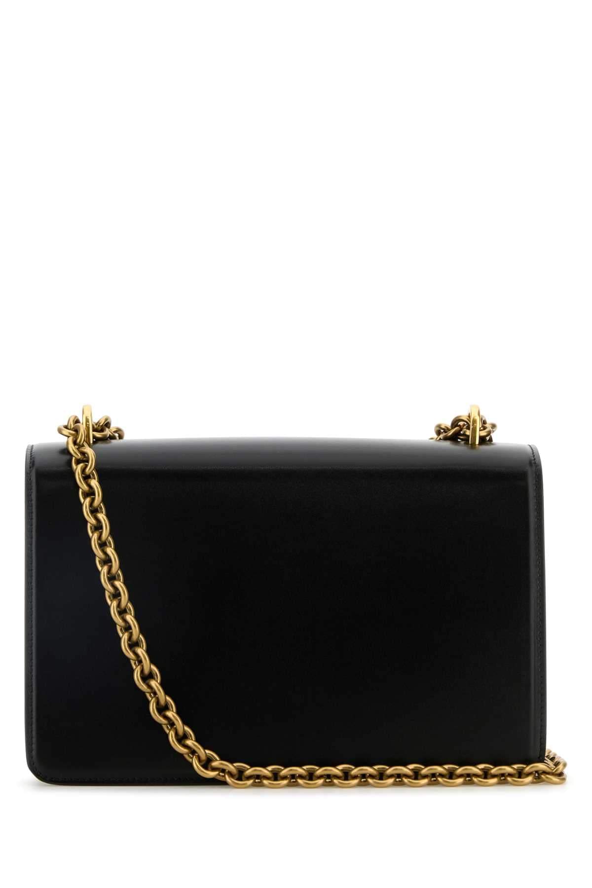Valentino Garavani Women Black Leather Vain Shoulder Bag DestGlow