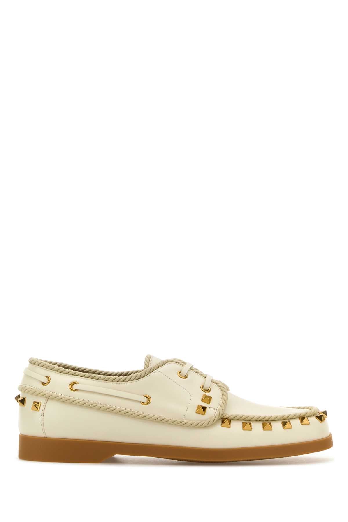 Valentino Garavani Women Ivory Leather Lace-Up Shoes DestGlow