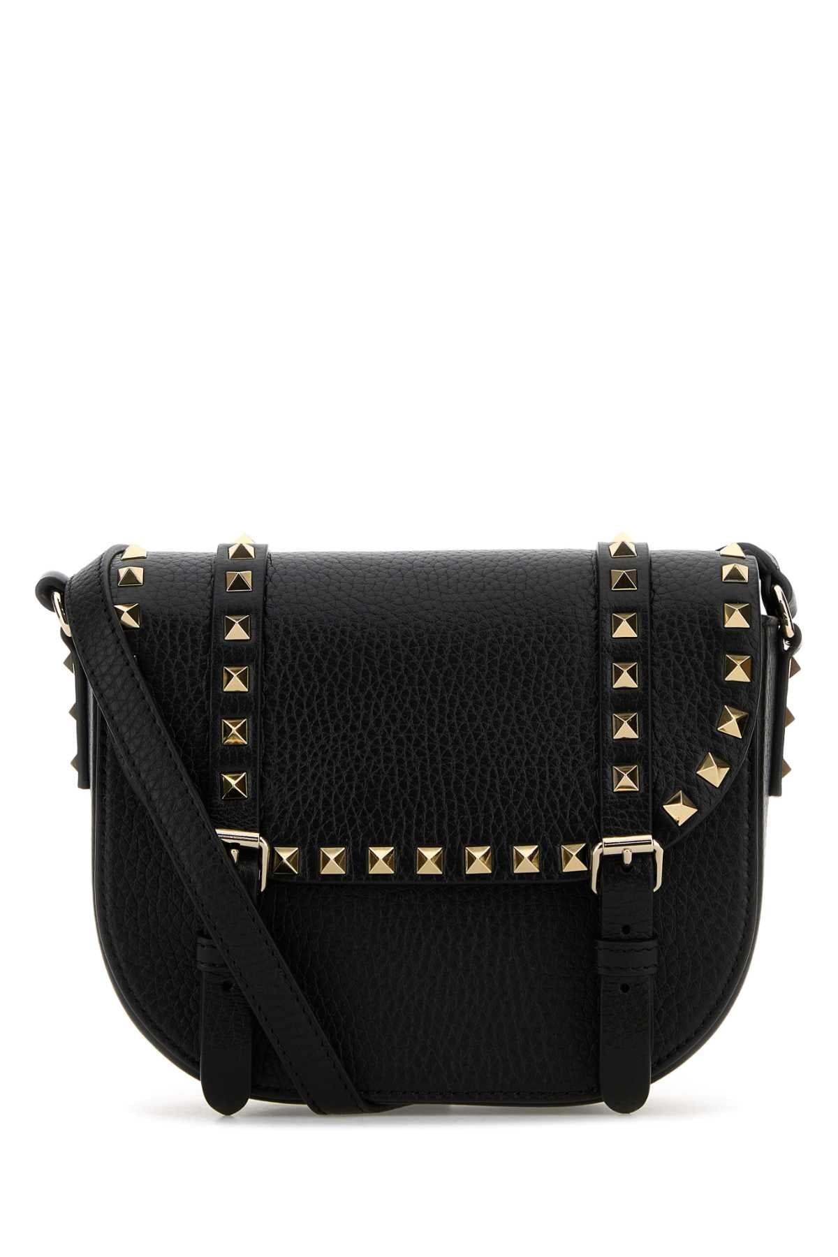 Valentino Garavani Women Black Leather Rockstud Crossbody Bag by Luosophy