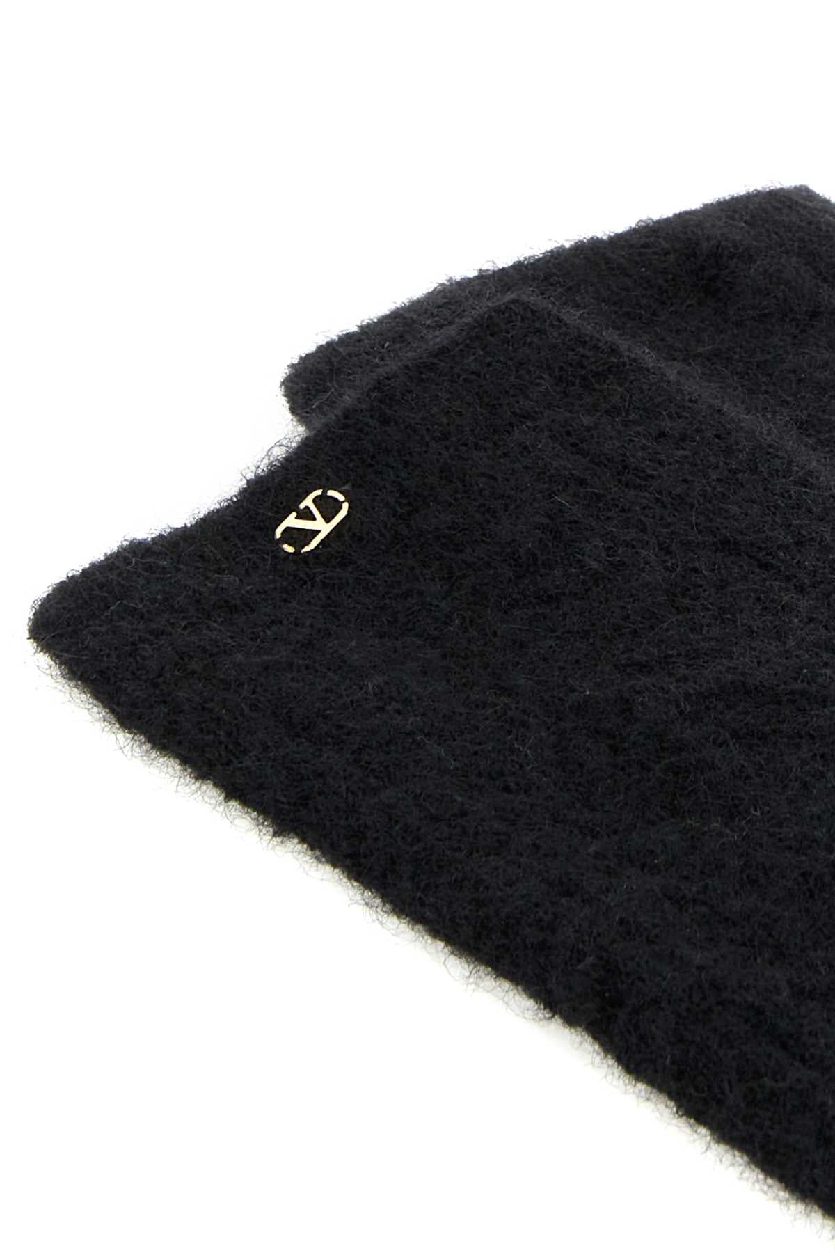 Valentino Garavani Women Black Stretch Mohair Blend Socks