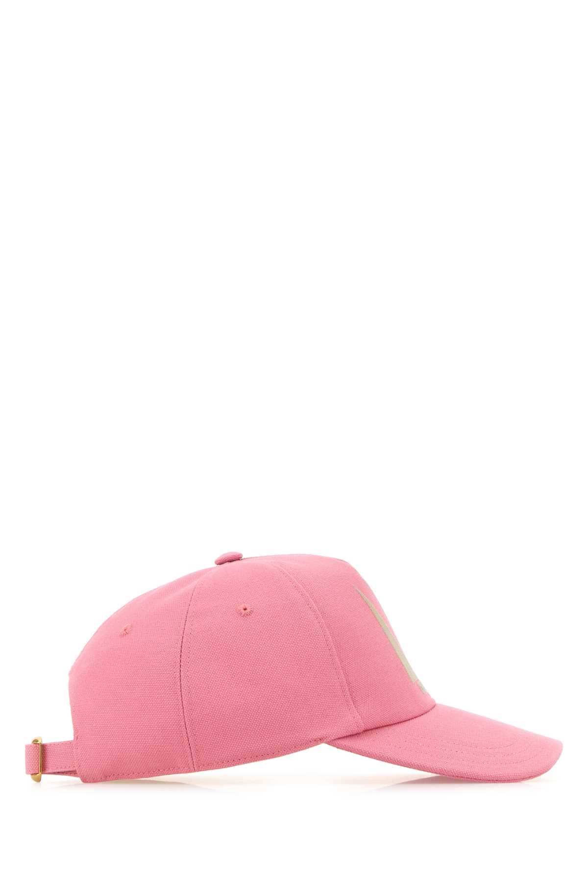 Valentino Garavani Women Pink Cotton Baseball Cap DestGlow