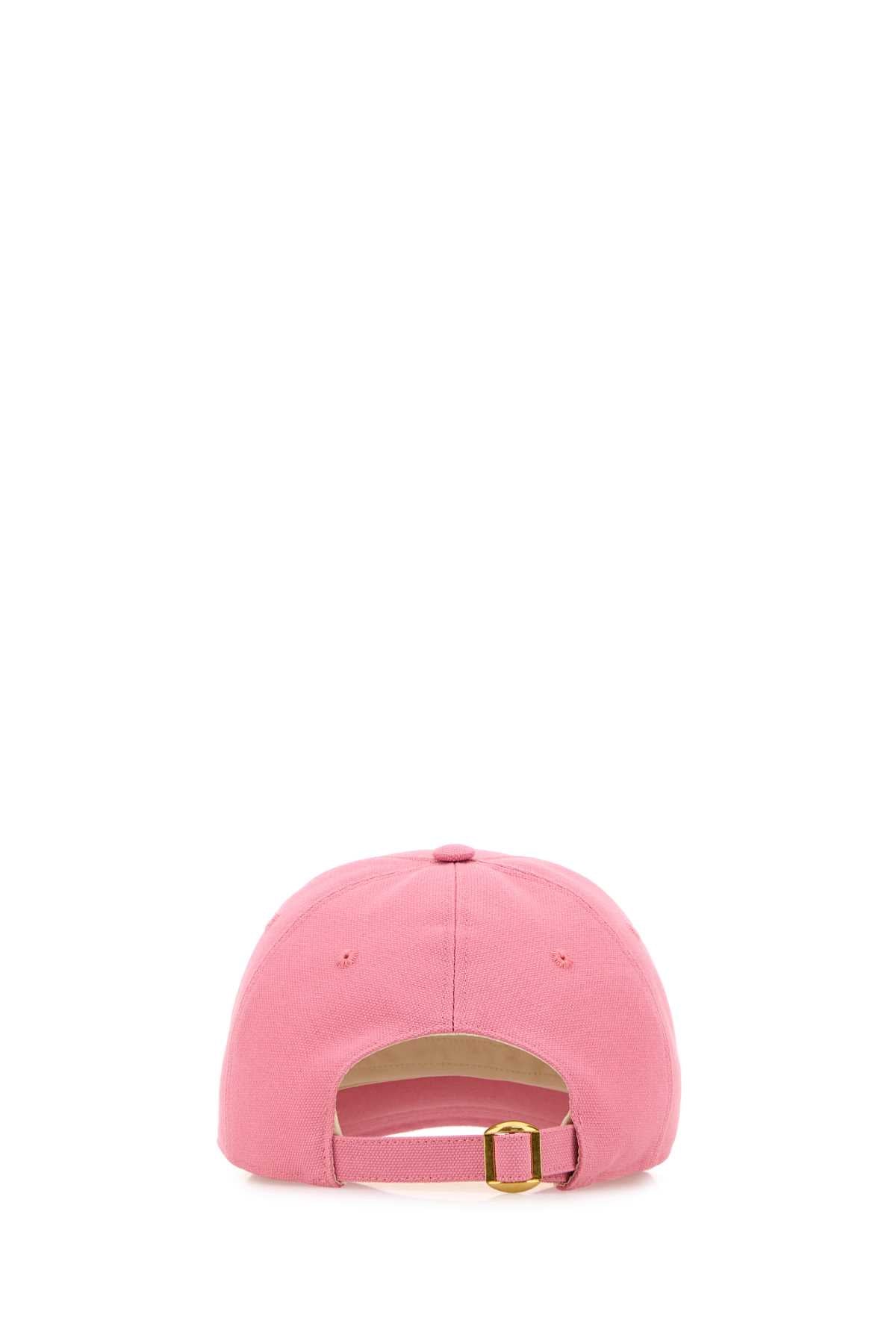 Valentino Garavani Women Pink Cotton Baseball Cap DestGlow