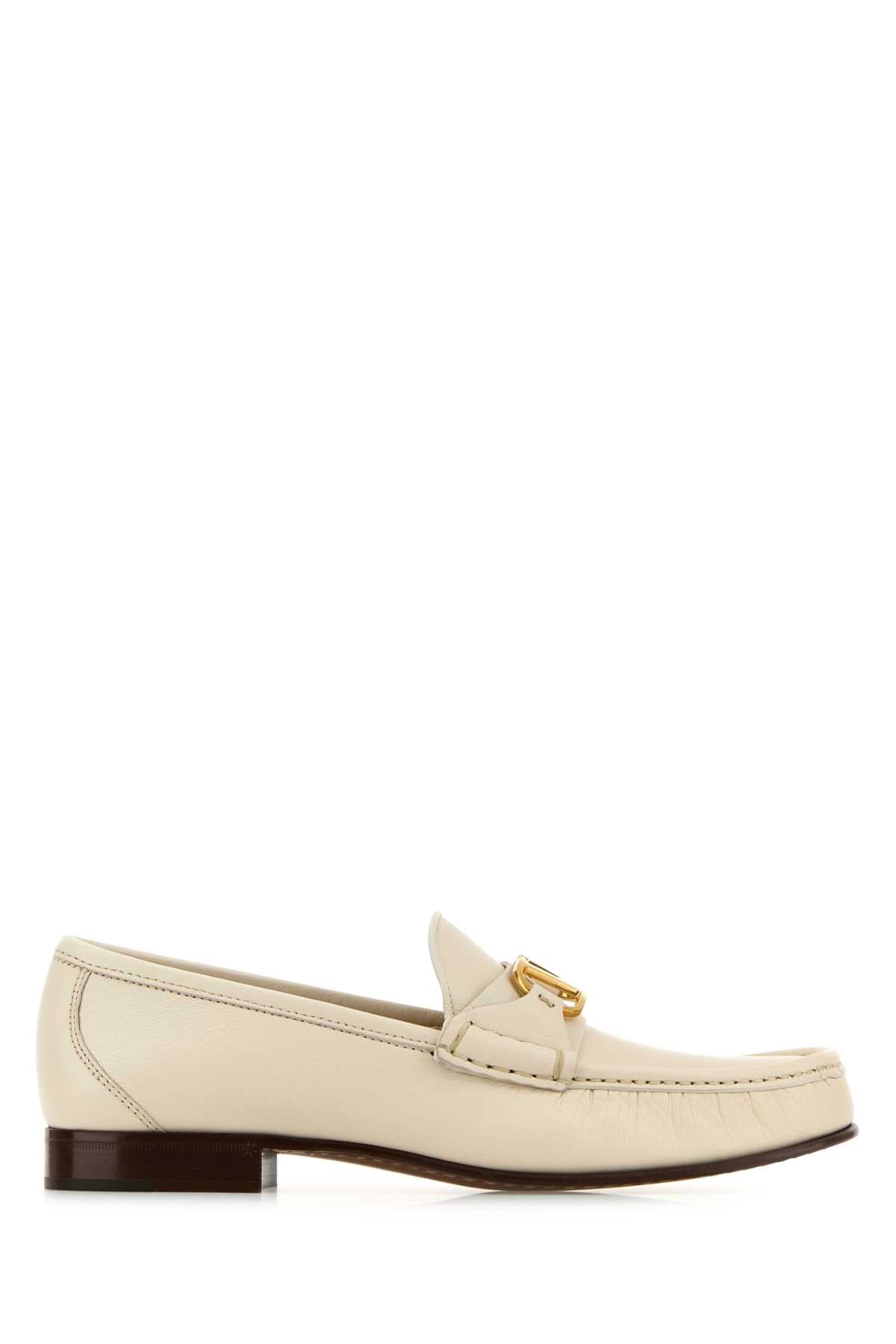 Valentino garavani women ivory leather vlogo loafers DestGlow