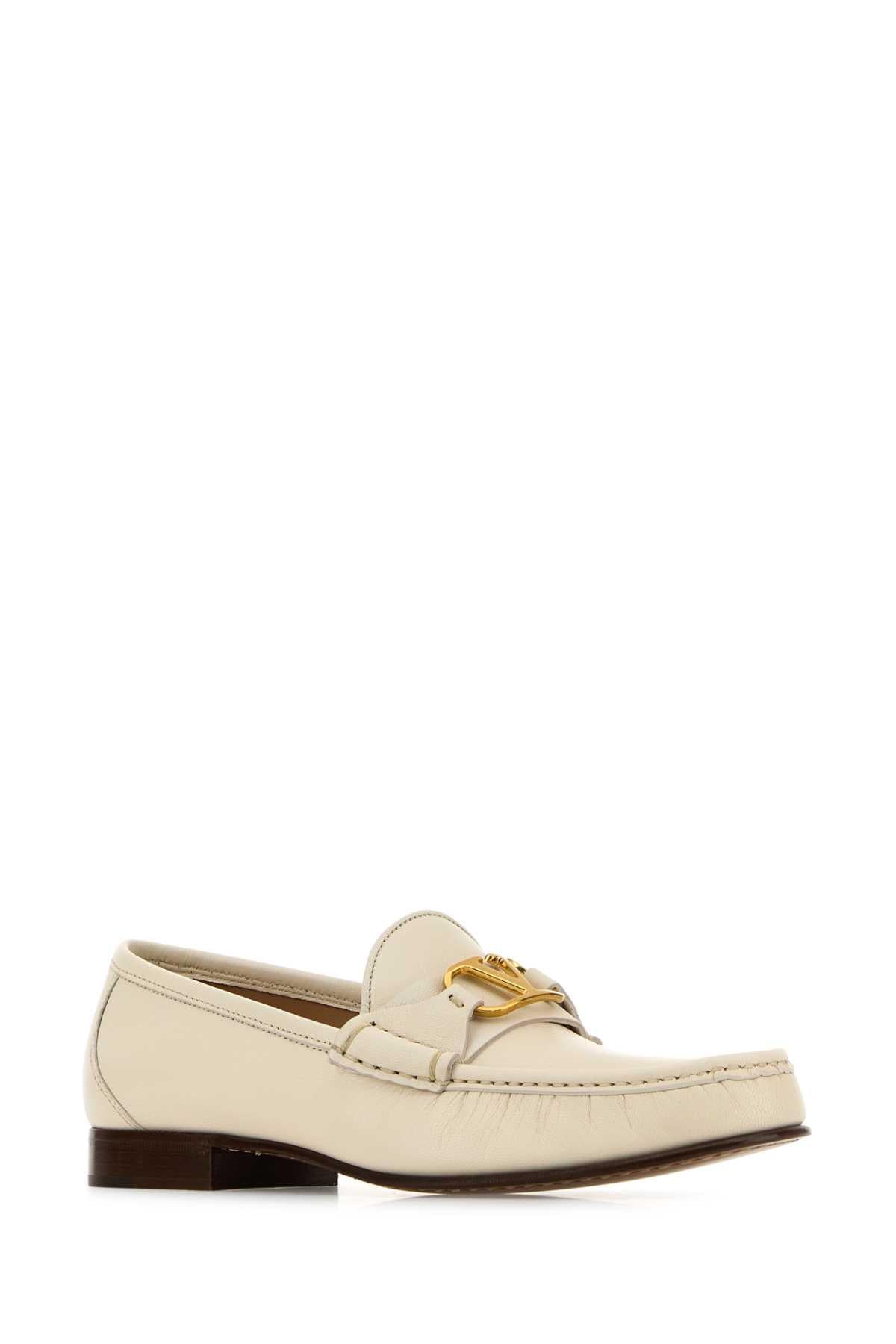 Valentino garavani women ivory leather vlogo loafers DestGlow