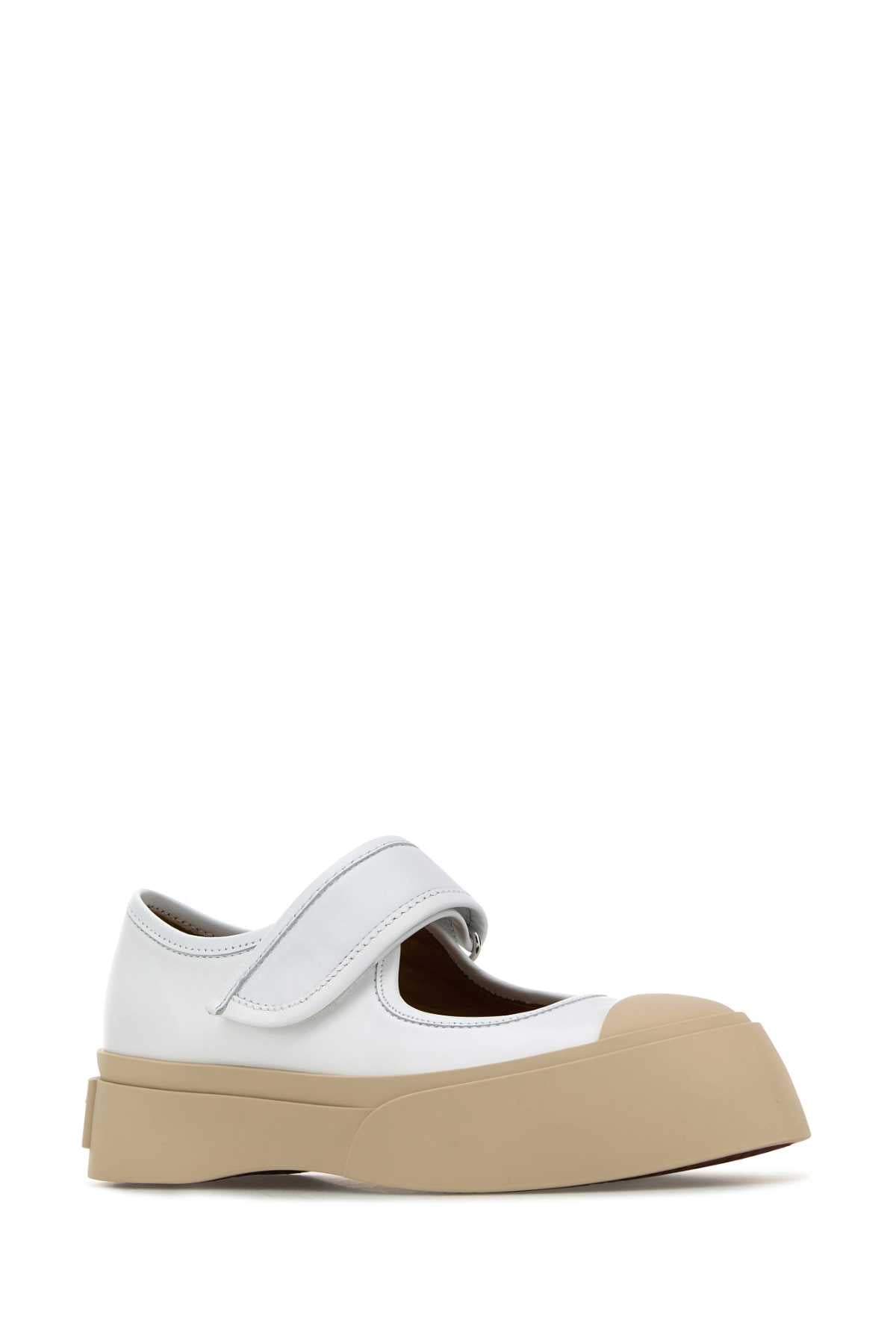 Marni Women White Leather Mary Jane Sneakers DestGlow