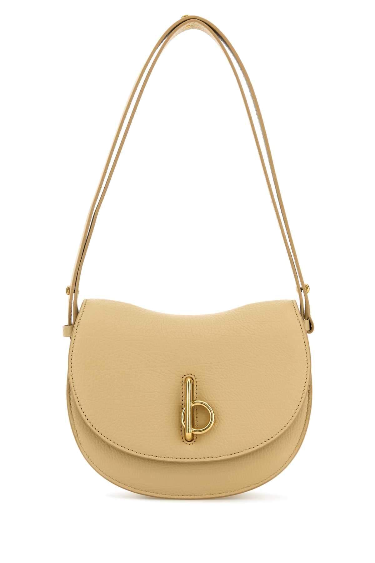 Burberry Women Beige Leather Small Rocking Horse Shoulder Bag DestGlow