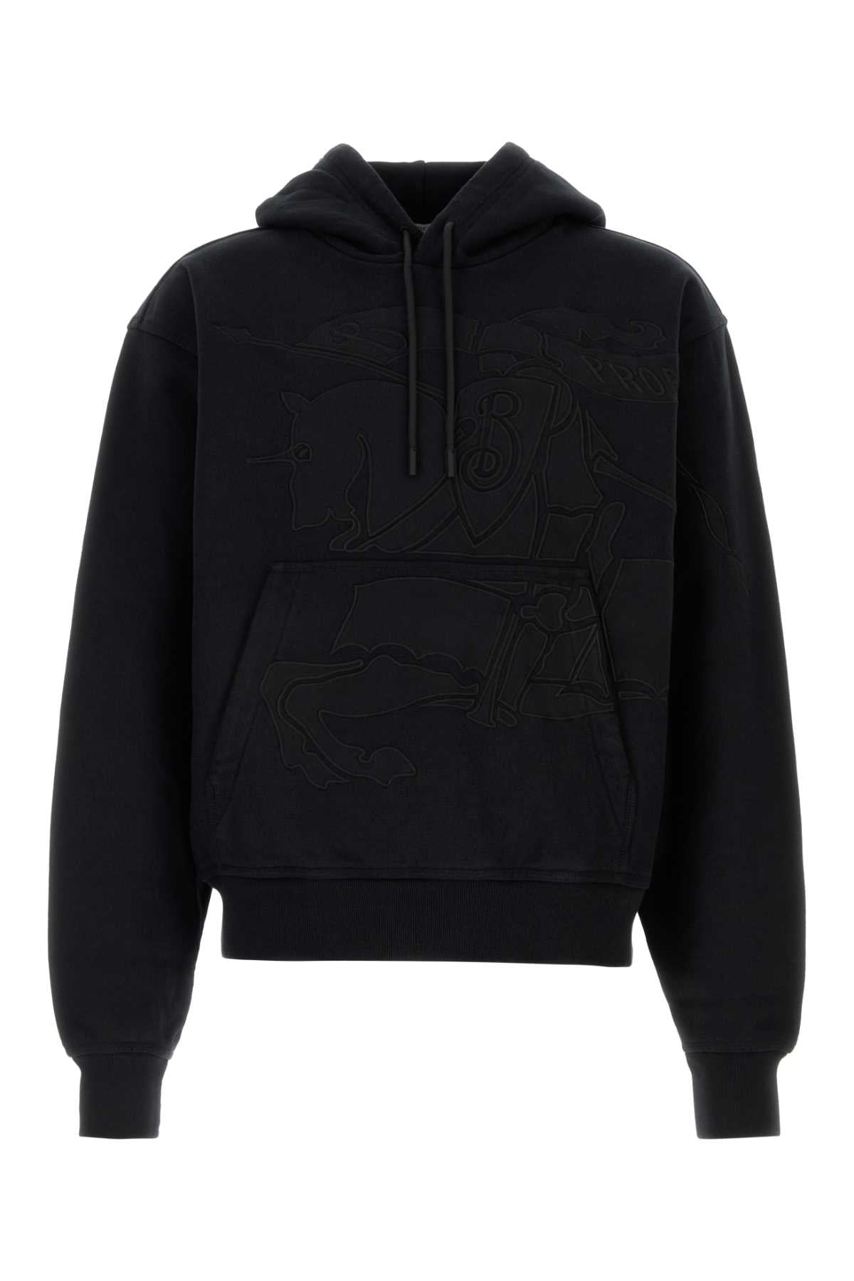 Burberry men black cotton blend sweatshirt