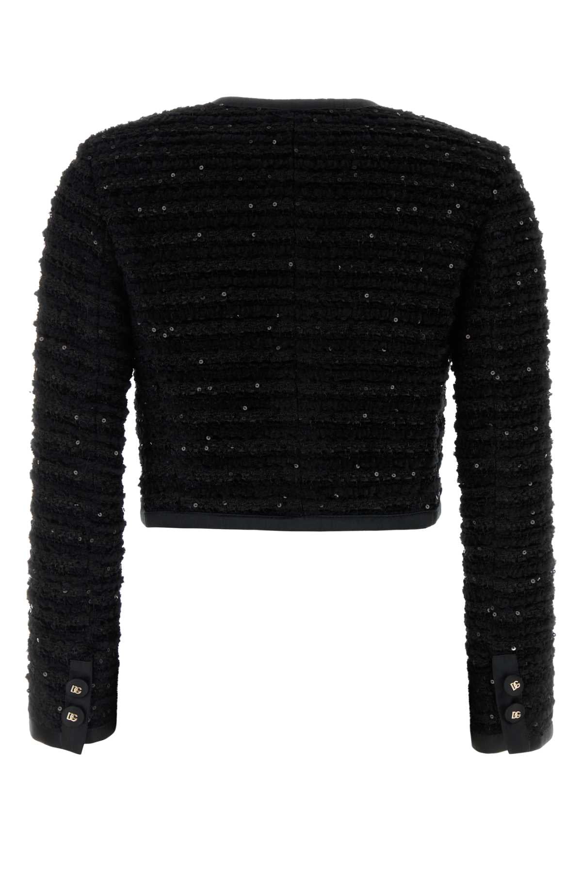 Dolce & Gabbana Women Black Tweed Blazer by Luosophy