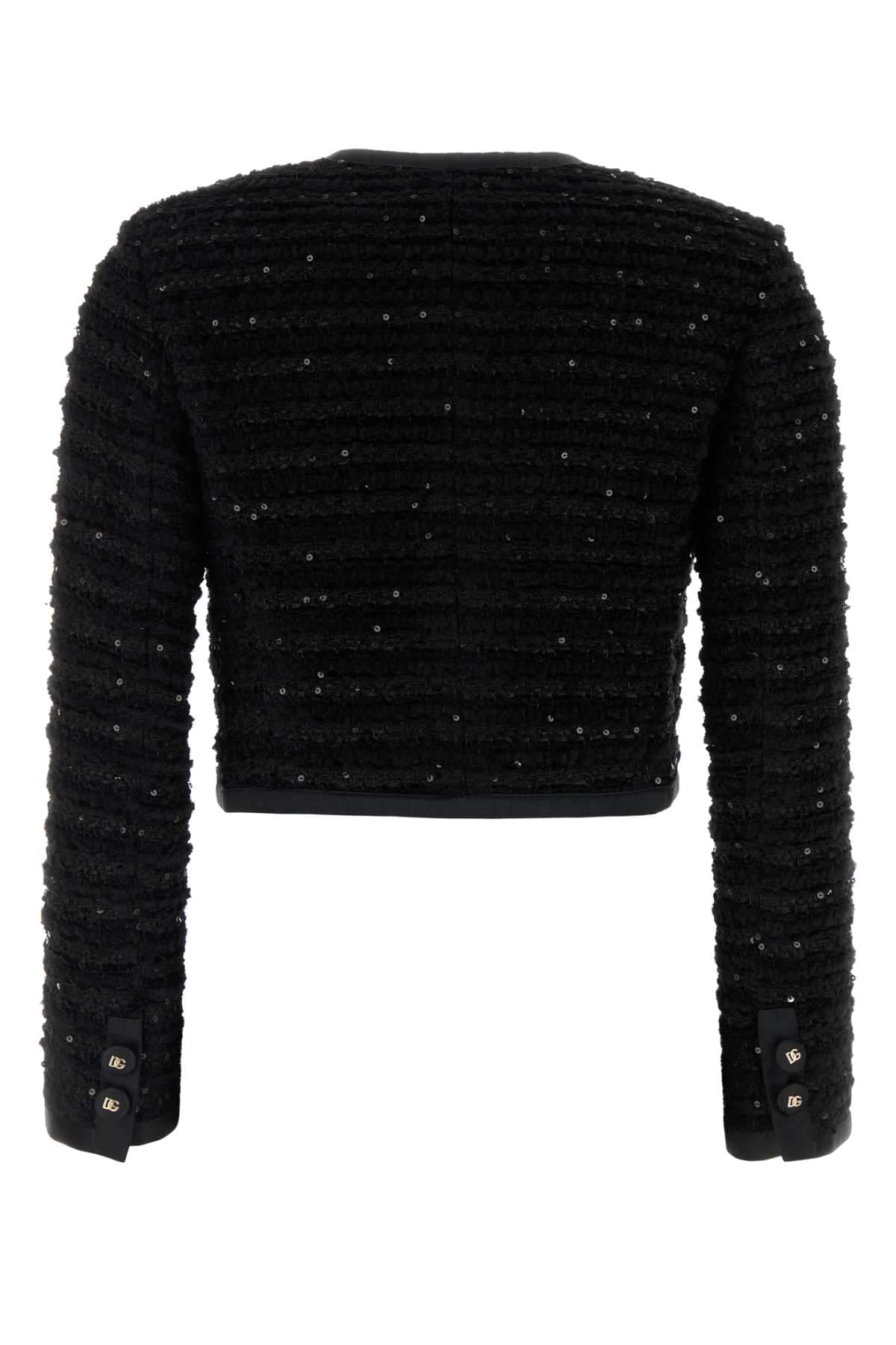Dolce & Gabbana Women Black Tweed Blazer DestGlow