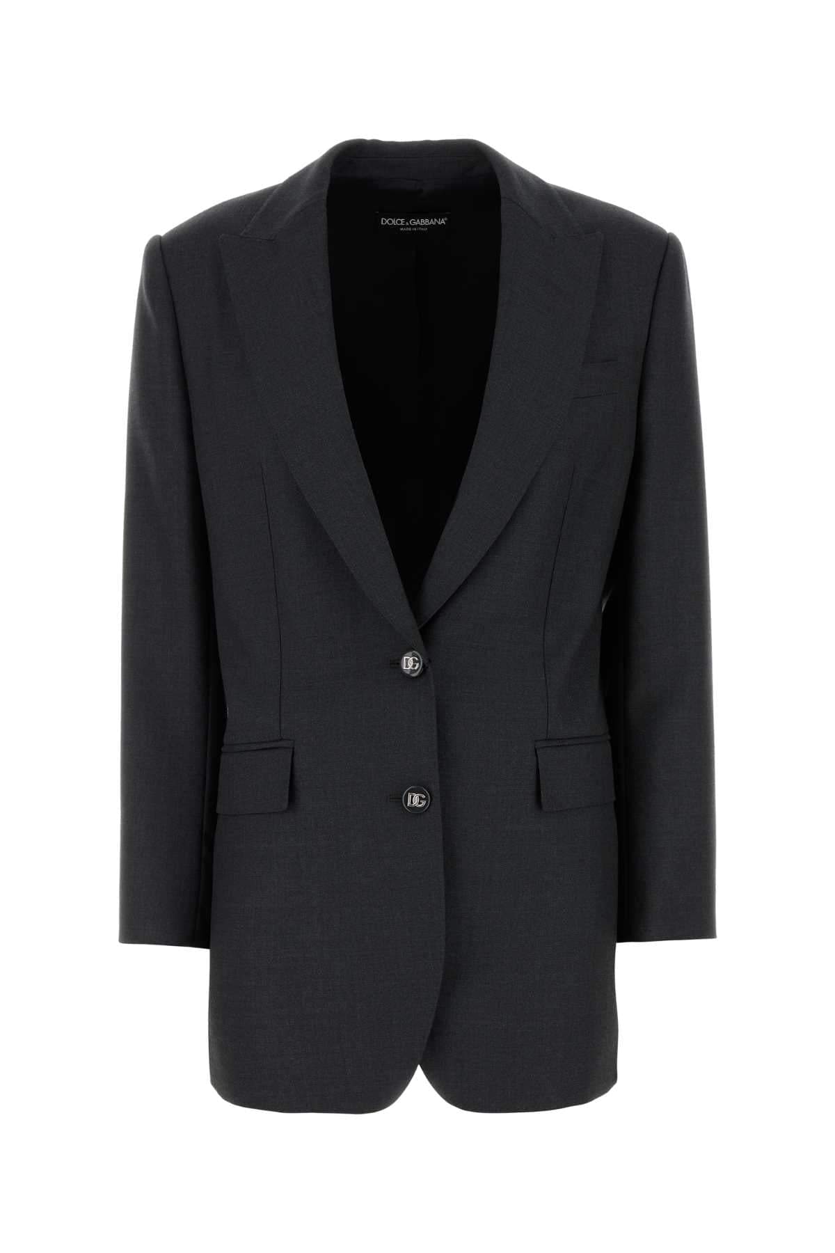 Dolce & Gabbana Women Graphite Wool Blazer DestGlow