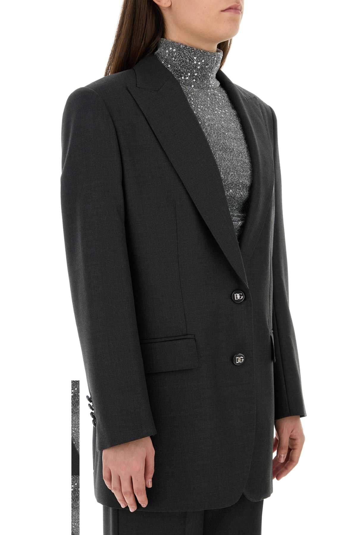 Dolce & Gabbana Women Graphite Wool Blazer DestGlow