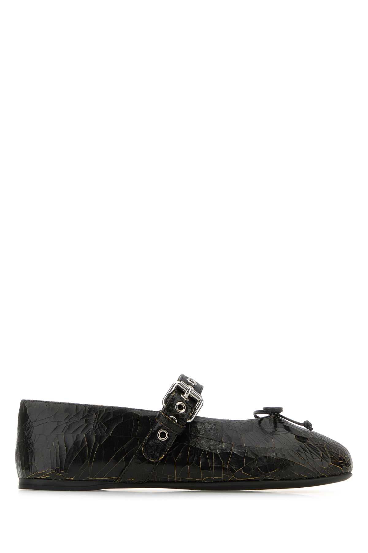 Miu Miu Women Black Leather Ballerinas by Luosophy