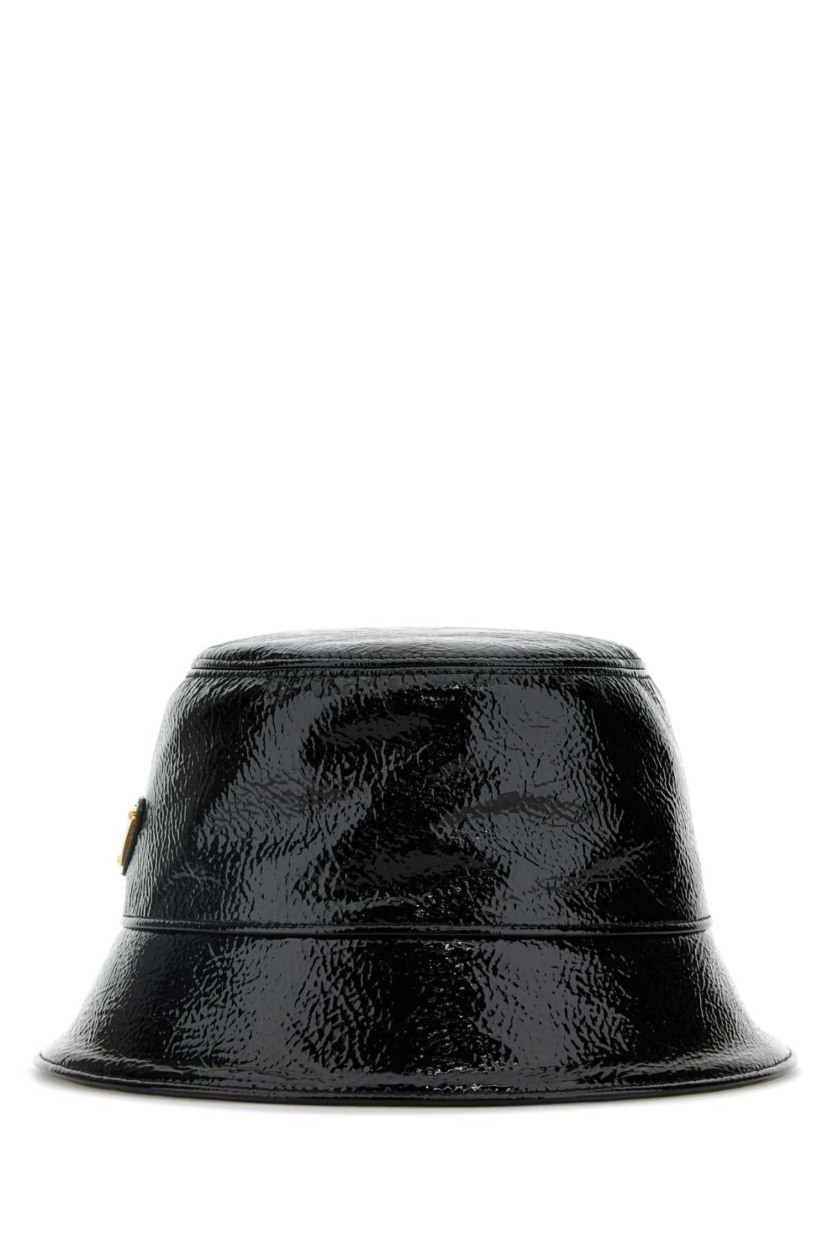 Prada Women Black Naplak Bucket Hat DestGlow