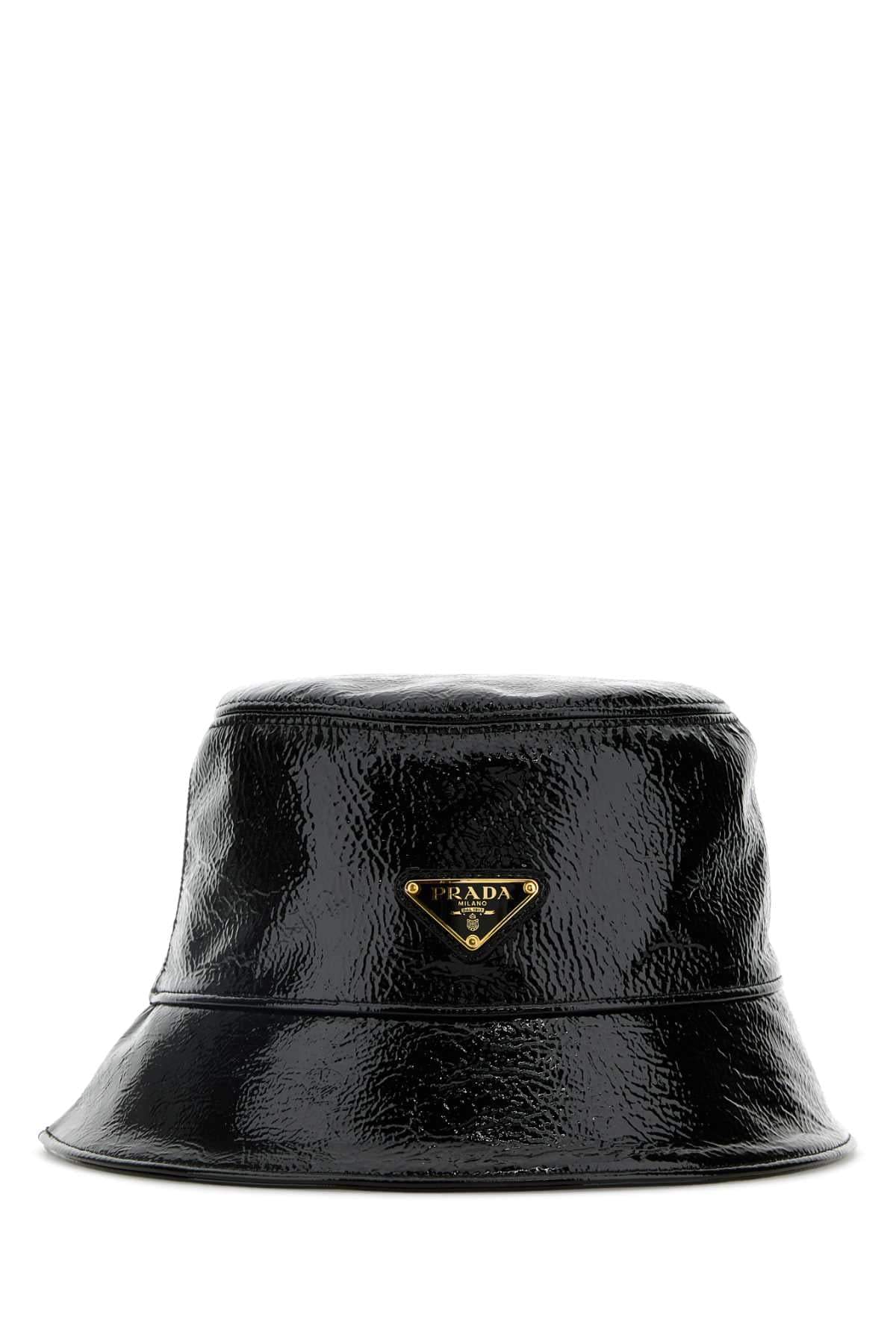 Prada Women Black Naplak Bucket Hat DestGlow