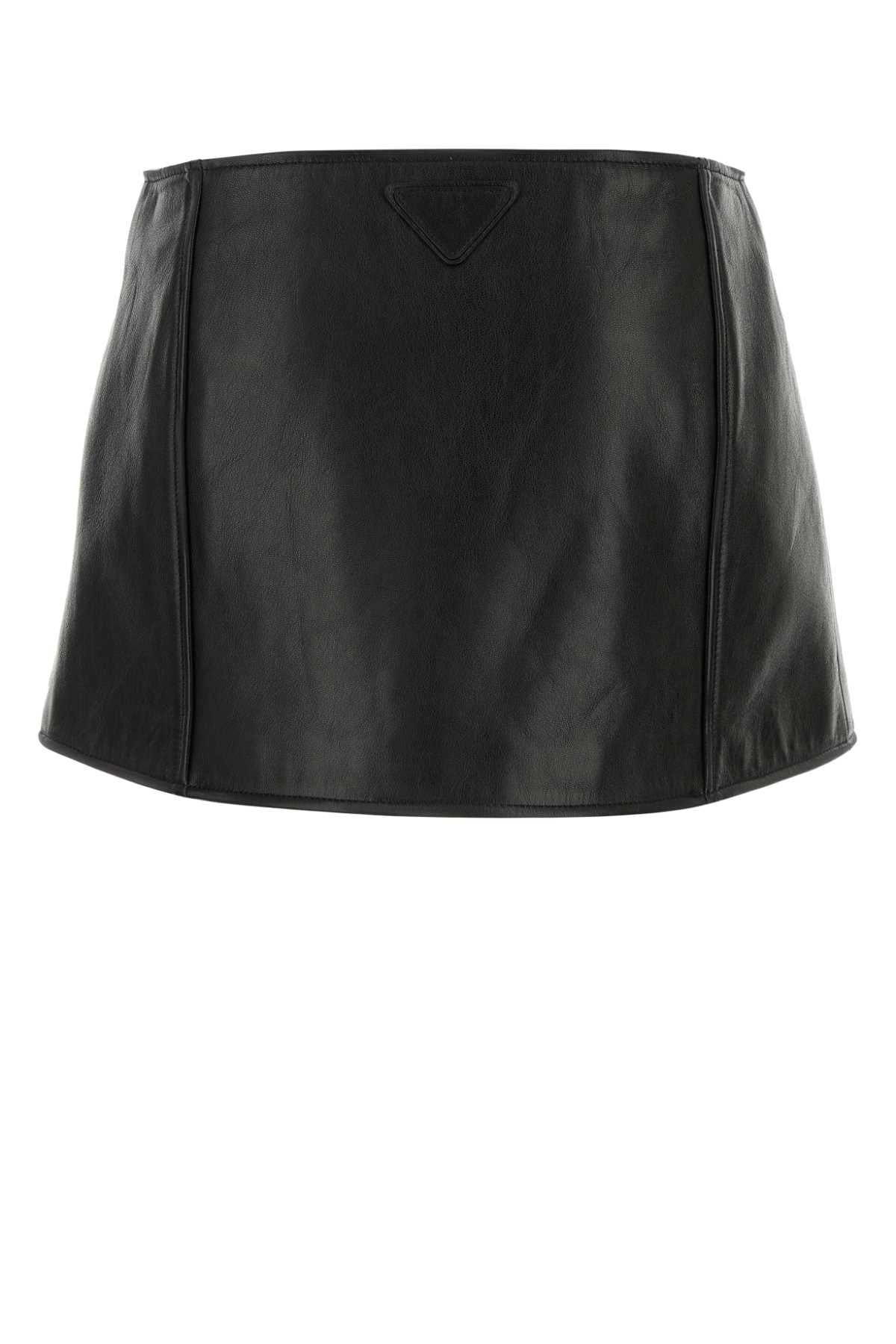 Prada Women Black Leather Mini Skirt DestGlow