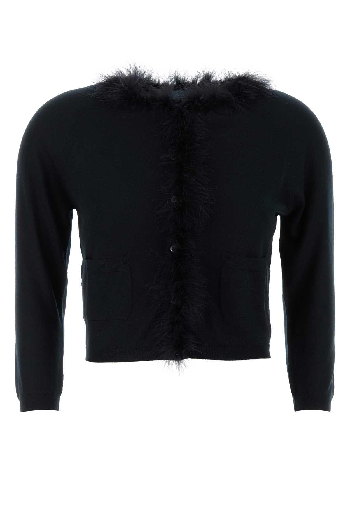 Prada Women Black Cashmere Cardigan DestGlow