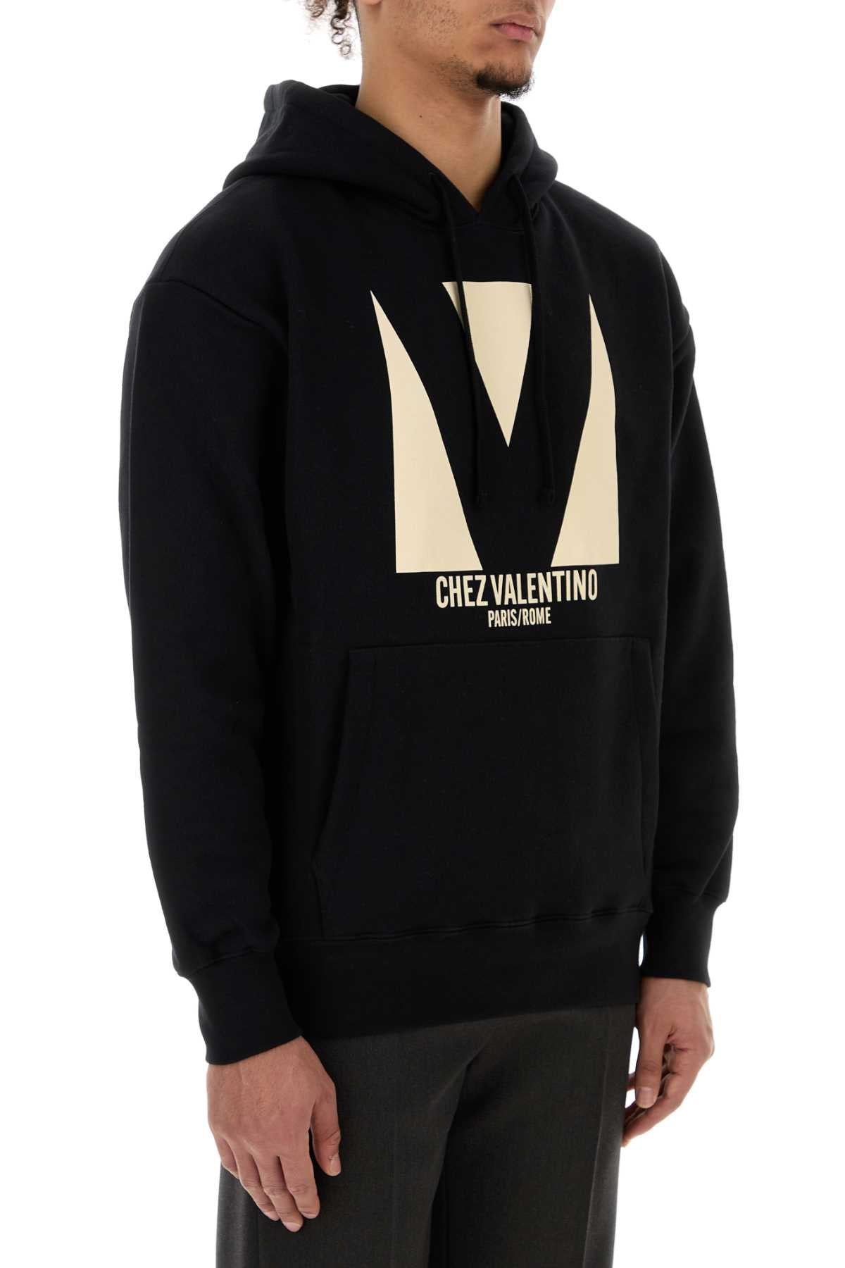 Valentino Garavani Men Black Cotton Sweatshirt DestGlow