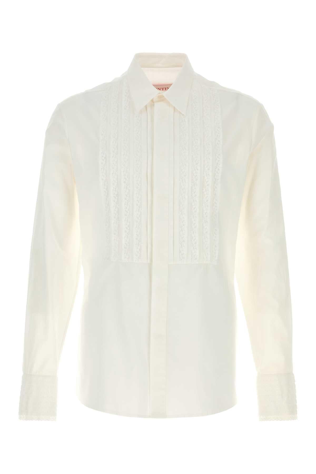 Valentino Garavani Men White Cotton Shirt DestGlow