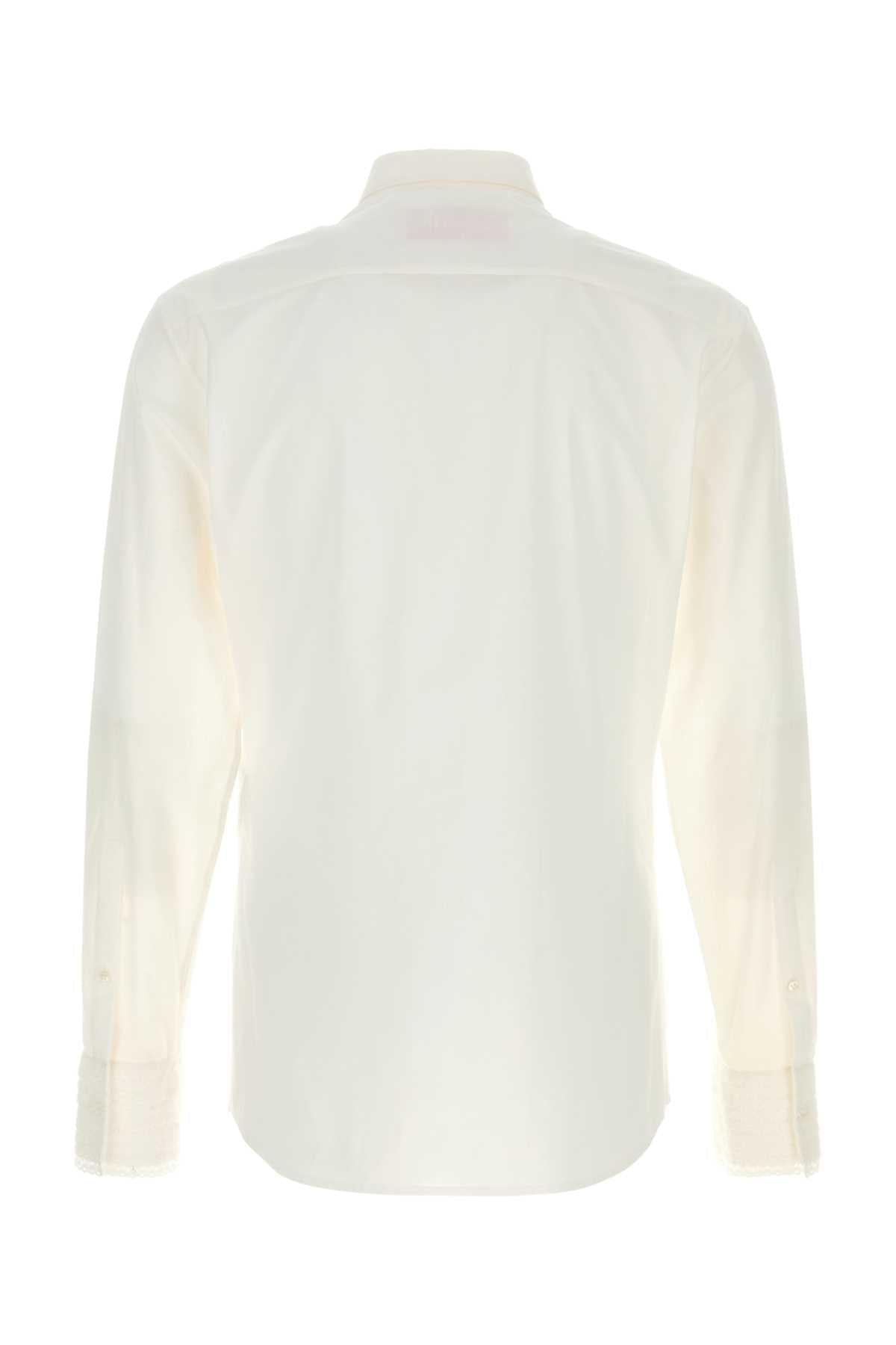 Valentino Garavani Men White Cotton Shirt DestGlow