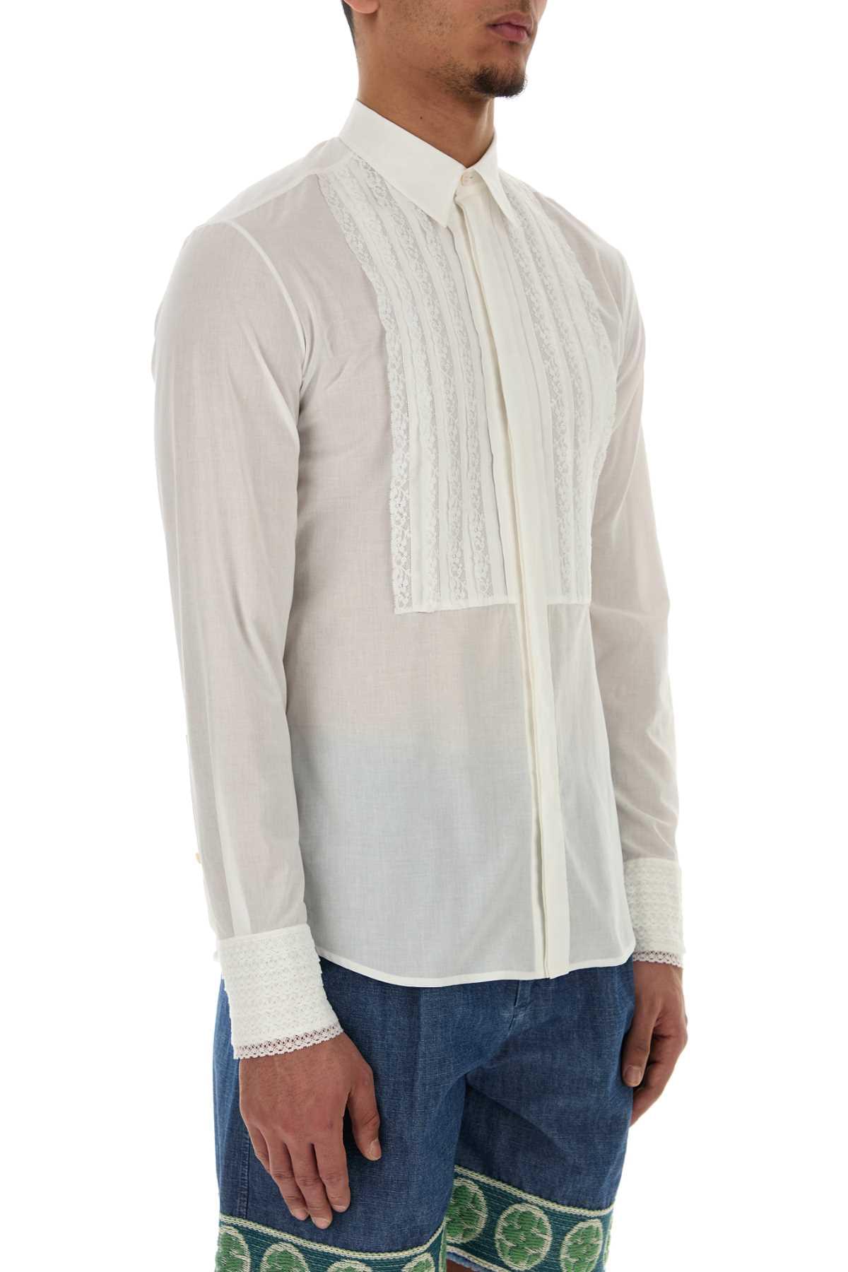 Valentino Garavani Men White Cotton Shirt DestGlow