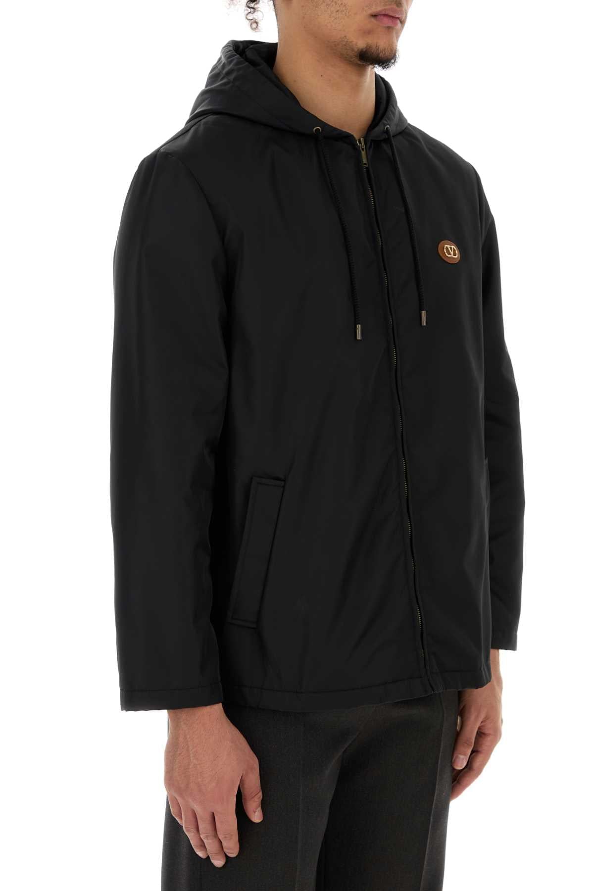 Valentino Garavani Men Black Nylon Windbreaker DestGlow