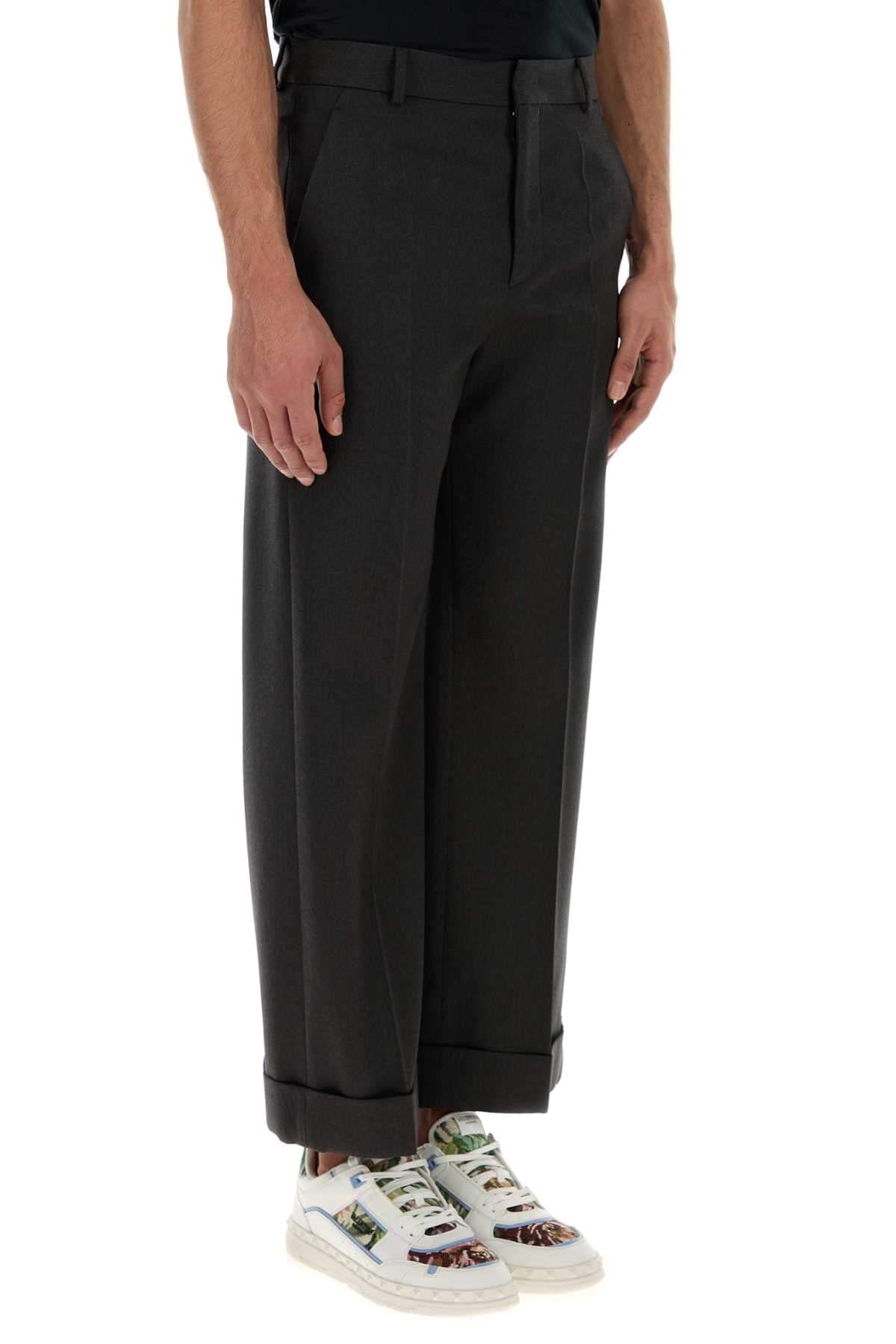 Valentino Garavani Men Charcoal Wool Pant DestGlow