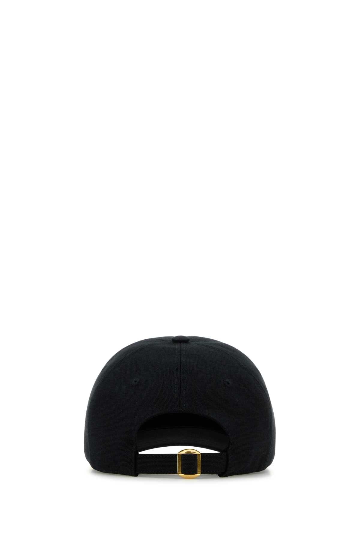 Valentino Garavani Men Black Cotton Baseball Cap DestGlow