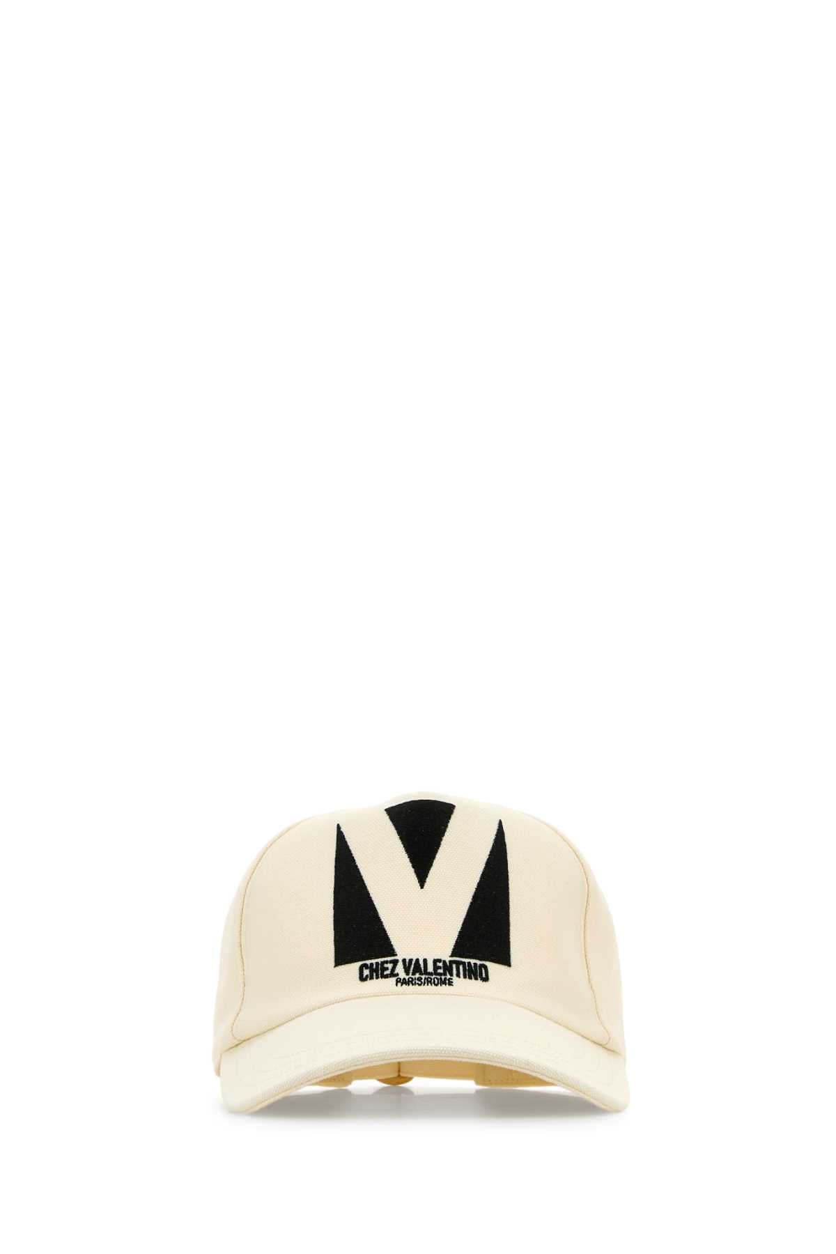 Valentino Garavani Men Ivory Cotton Baseball Cap DestGlow
