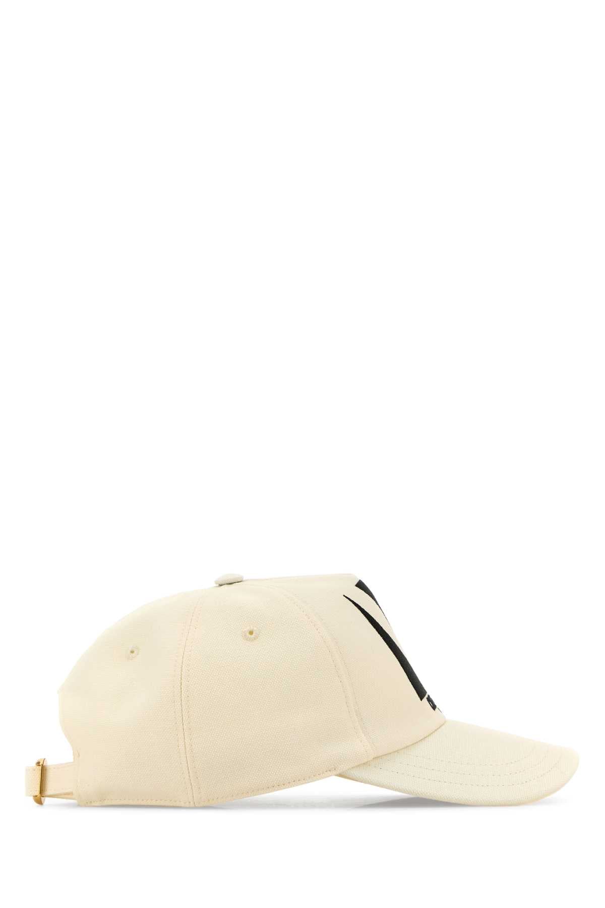 Valentino Garavani Men Ivory Cotton Baseball Cap DestGlow